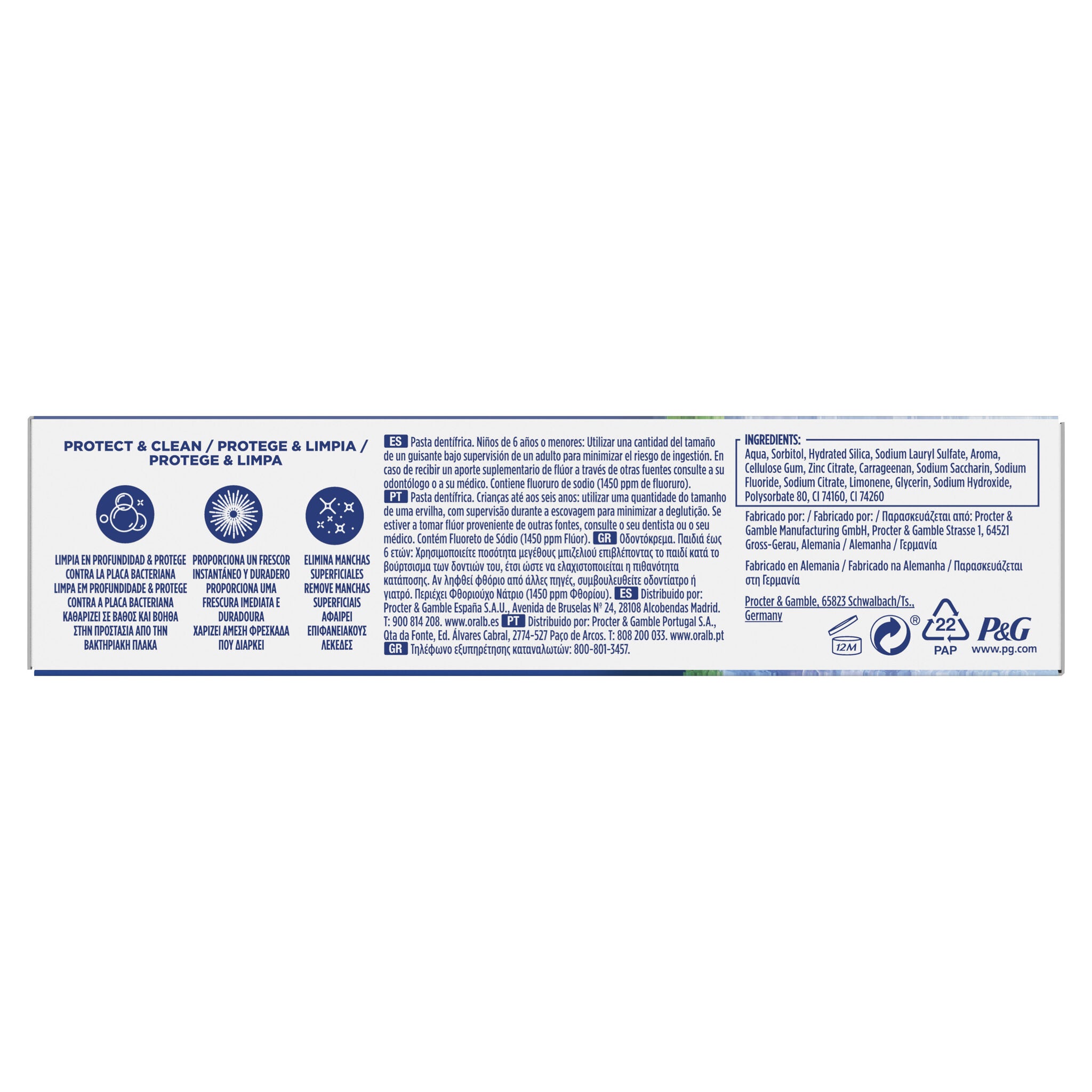 Dentífrico protege&limpia Oral b 75ml