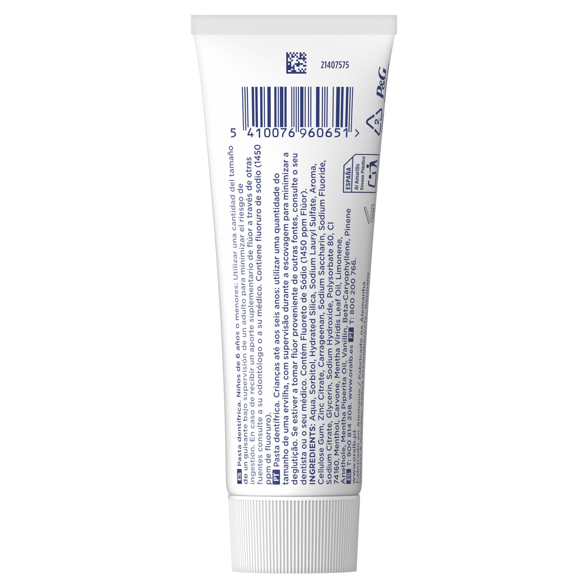 Dentífrico protege&limpia Oral b 75ml