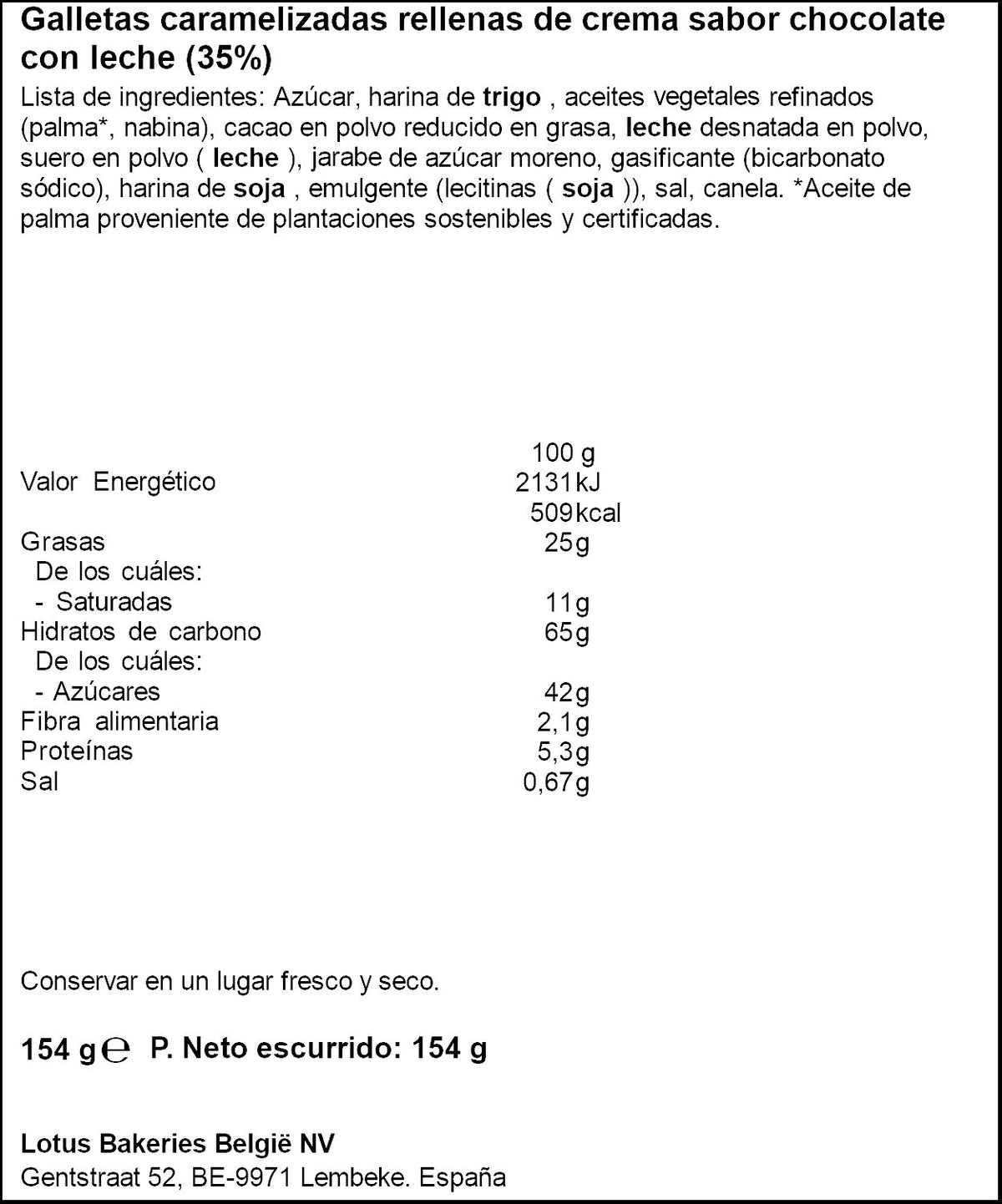 Galleta sandwich choco milk Biscoff 154g