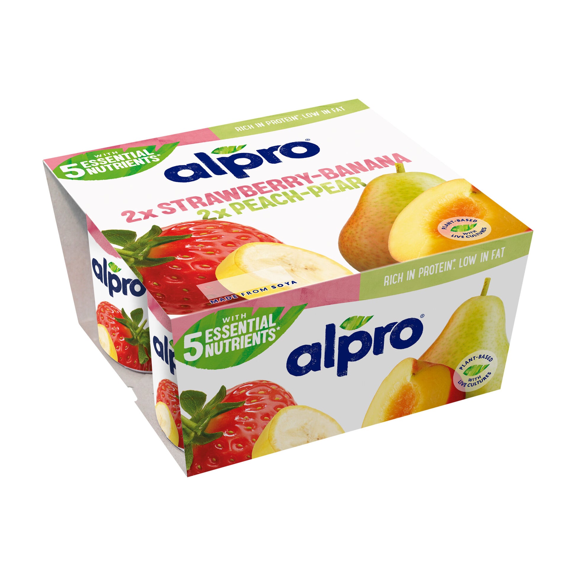 Postre vegetal panache fre/plat & pera/meloc Alpro p4 125g/u