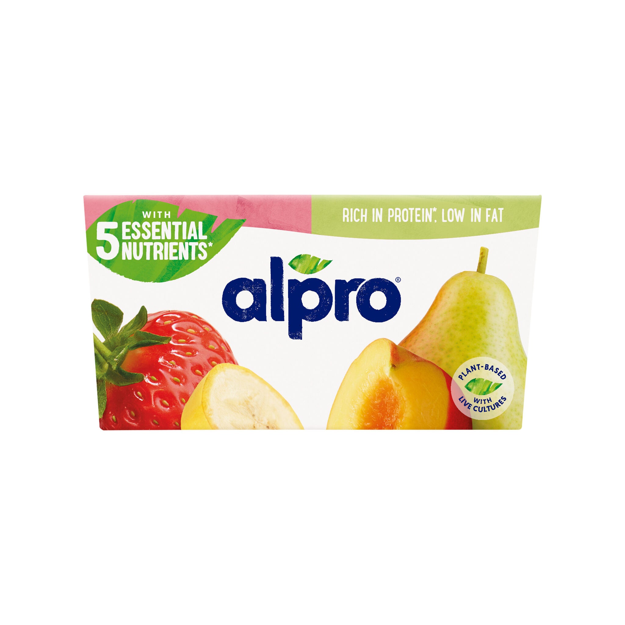 Postre vegetal panache fre/plat & pera/meloc Alpro p4 125g/u