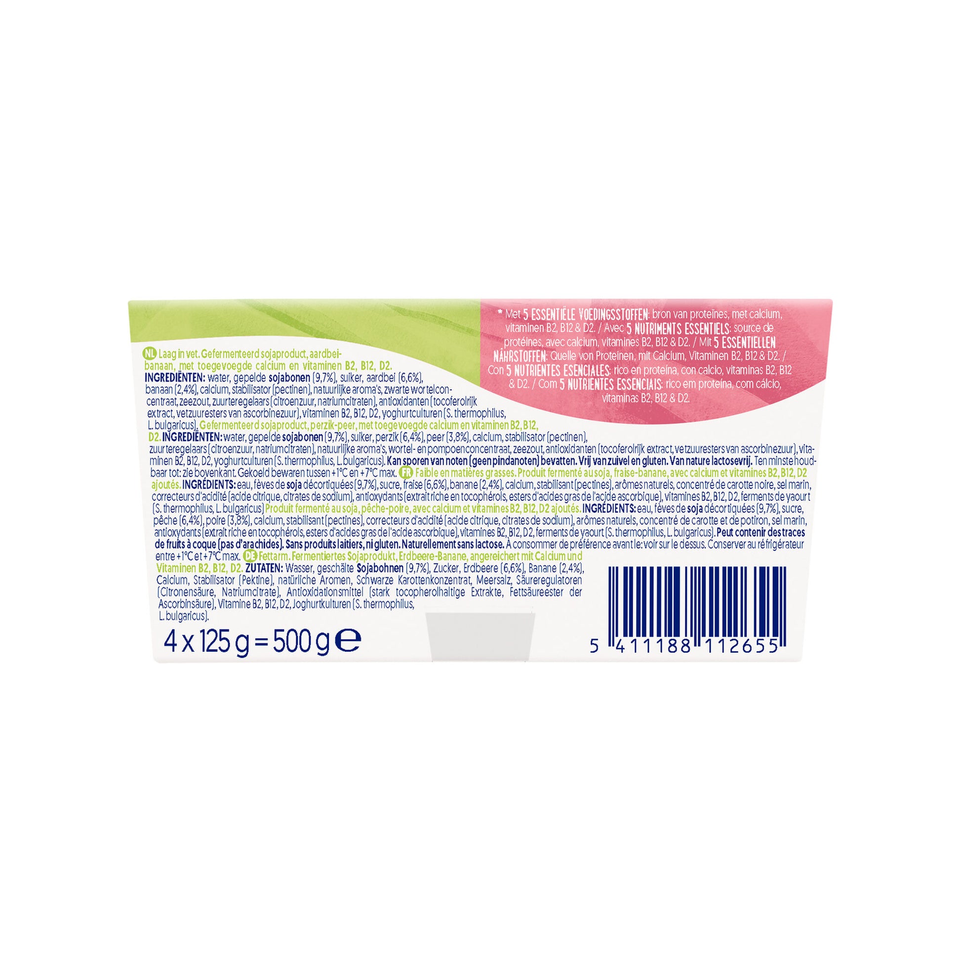 Postre vegetal panache fre/plat & pera/meloc Alpro p4 125g/u