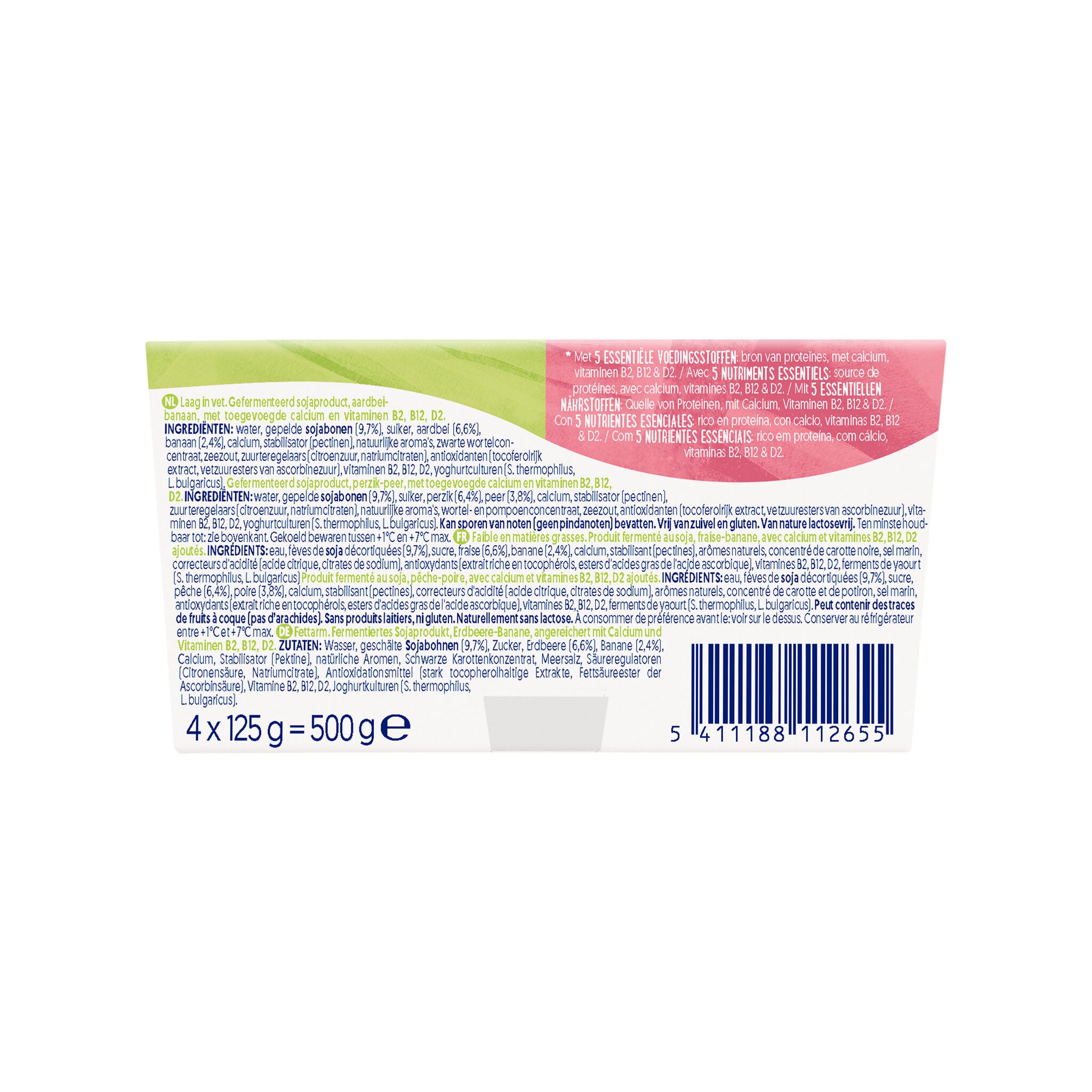 Postre vegetal panache fre/plat & pera/meloc Alpro p4 125g/u