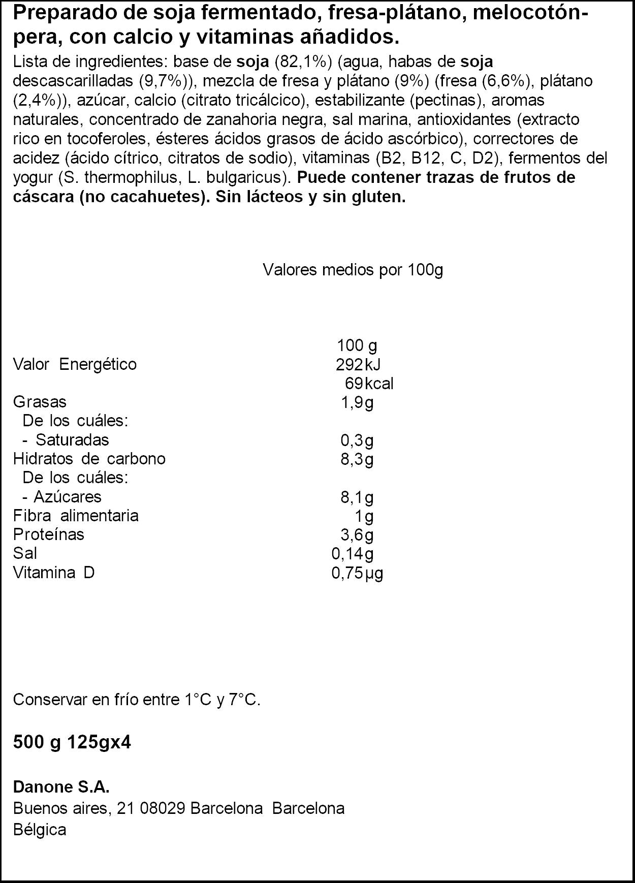 Postre vegetal panache fre/plat & pera/meloc Alpro p4 125g/u