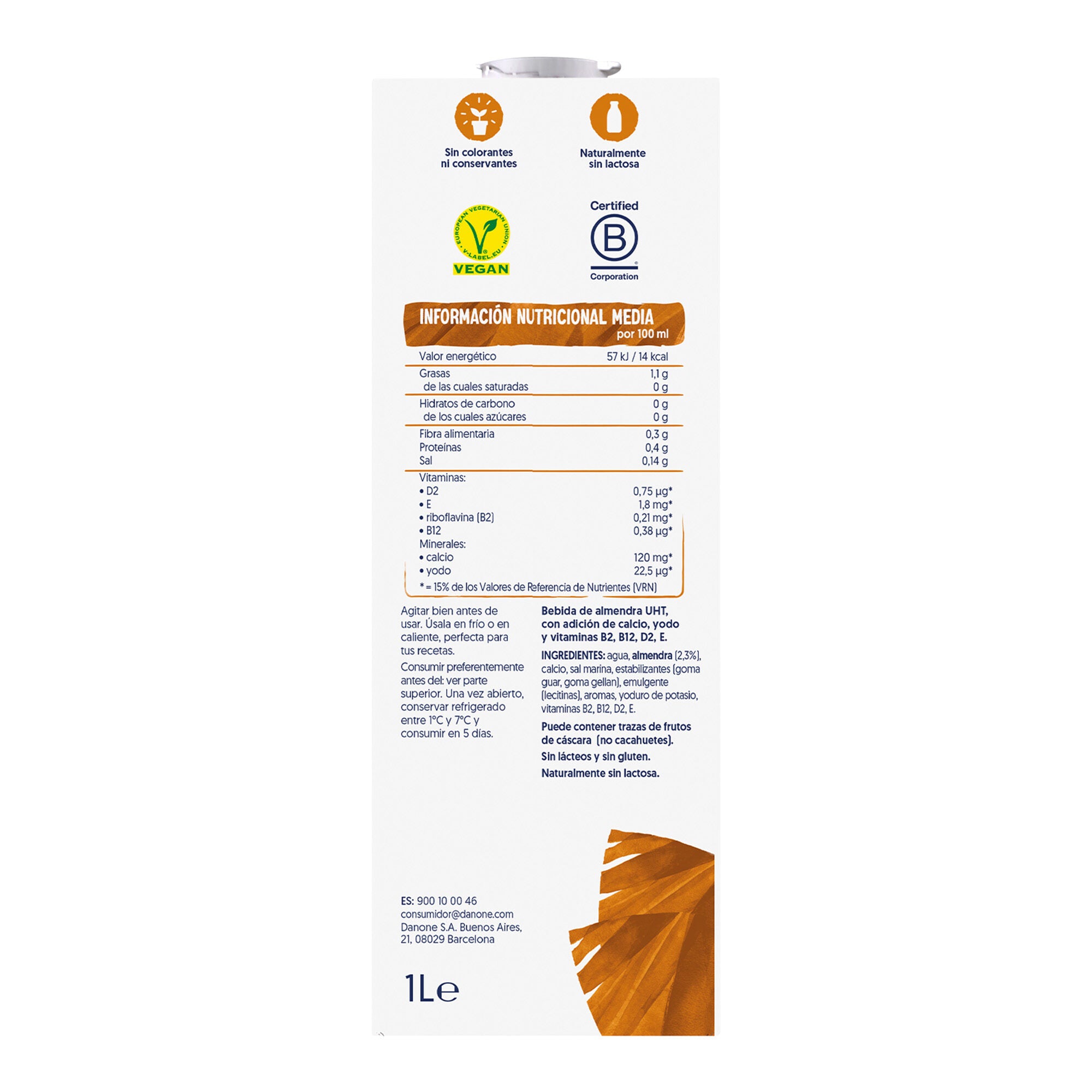 Bebida  vegetal almendra s/azucar Alpro 1l