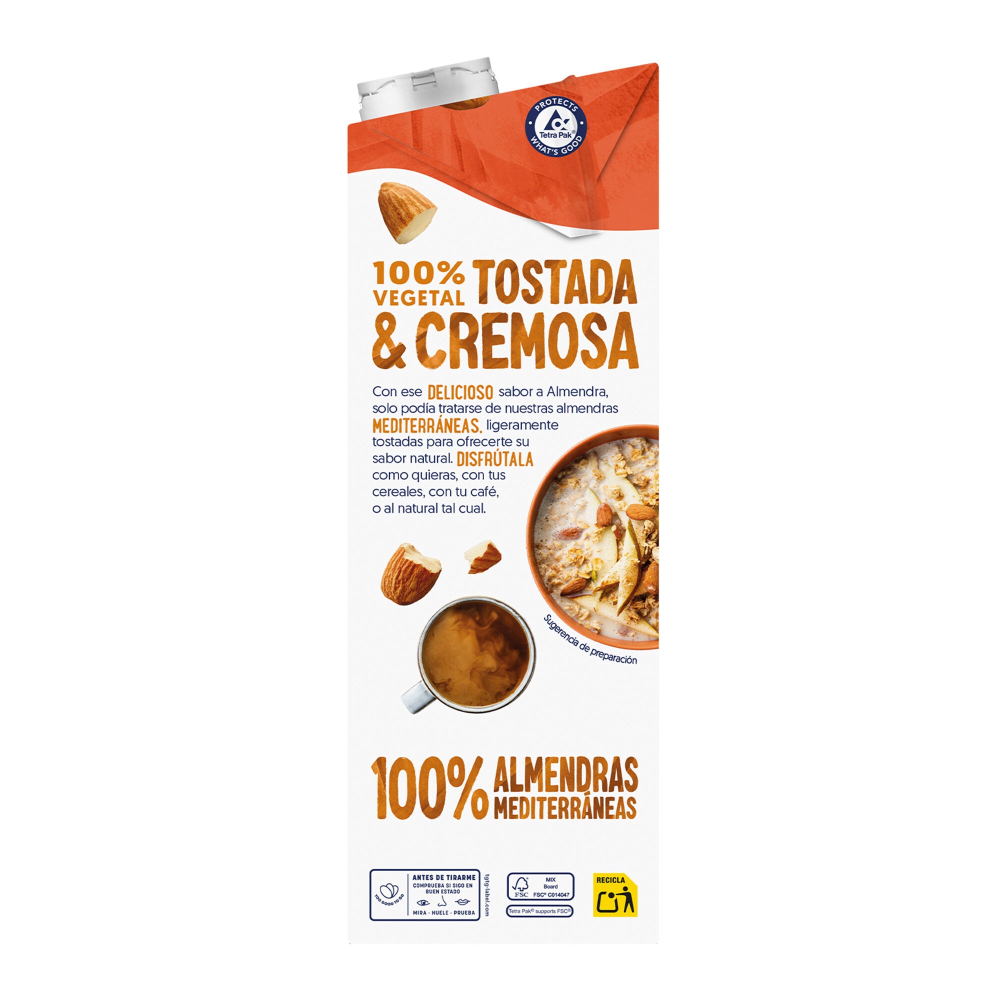 Bebida  vegetal almendra s/azucar Alpro 1l