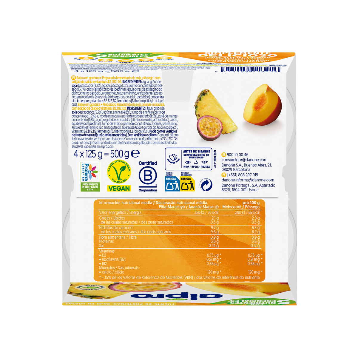 Postre vegetal melo/piña/mar Alpro p4 125g/u