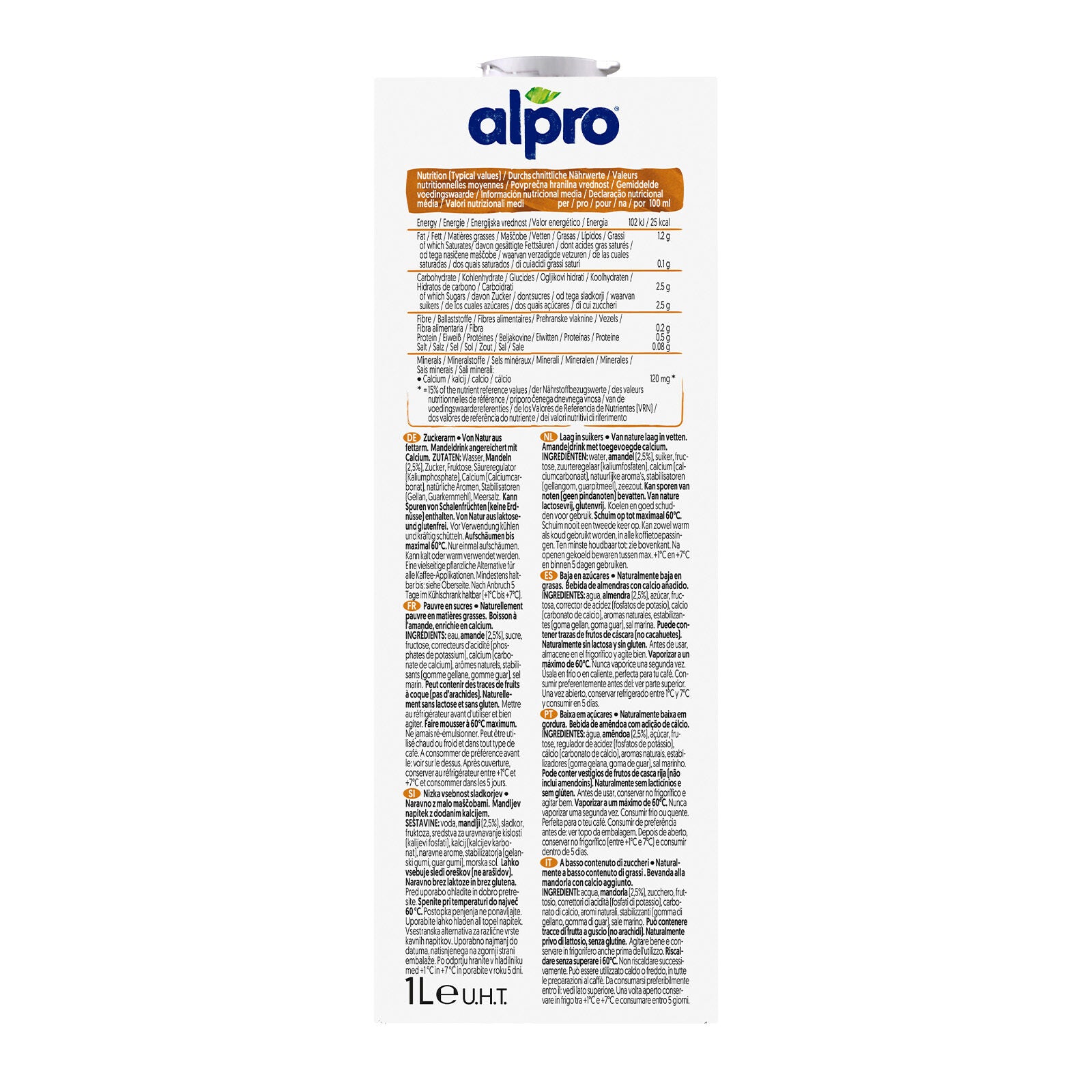 Bebida vegetal barista almendra Alpro 1 l