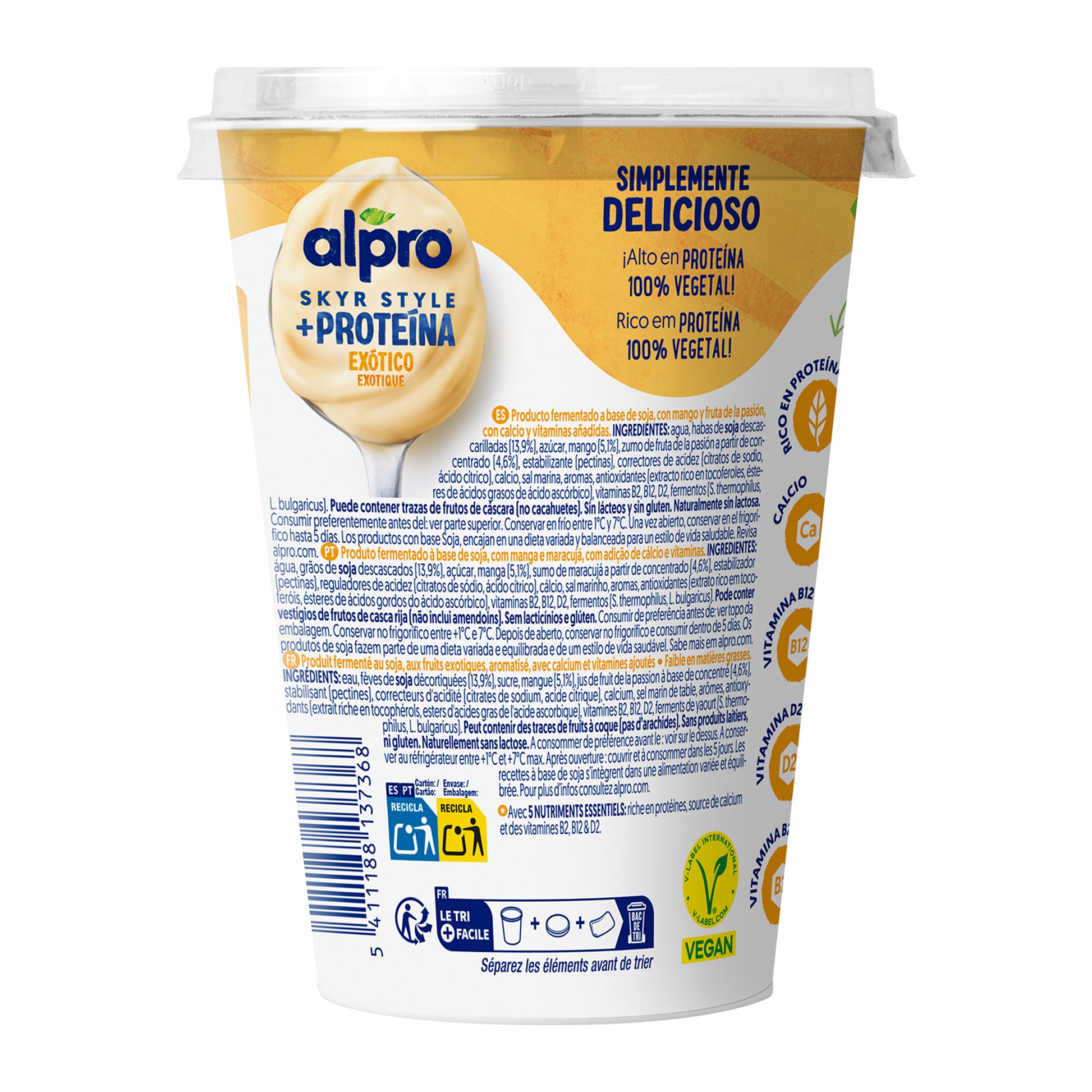 Postre vegetal pbay skyr exotic Alpro 400g