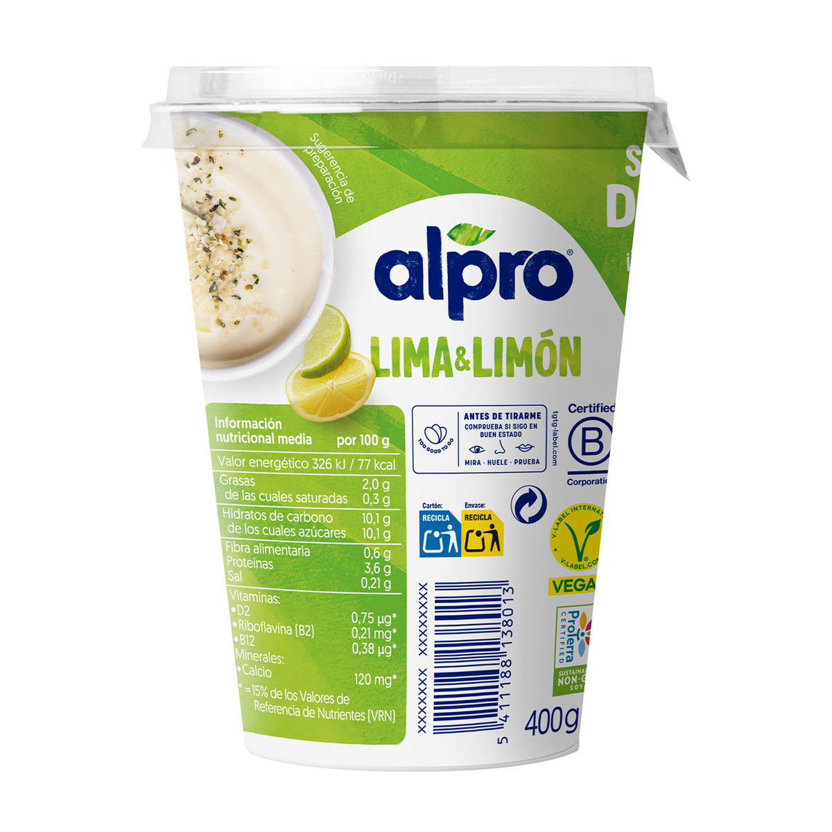 Postre soja limon lima Alpro 400g