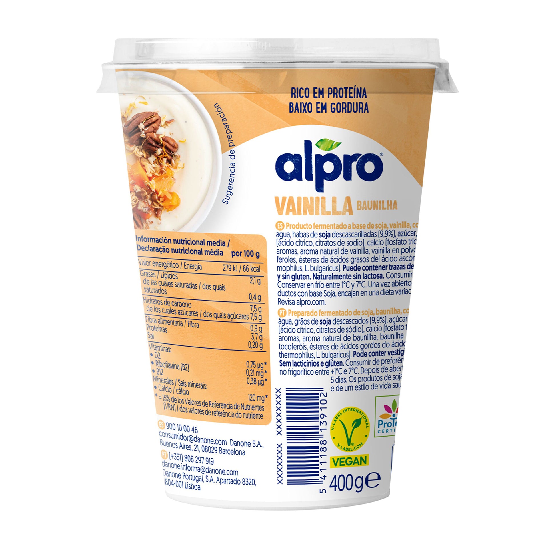 Postre soja vanilla Alpro 400g