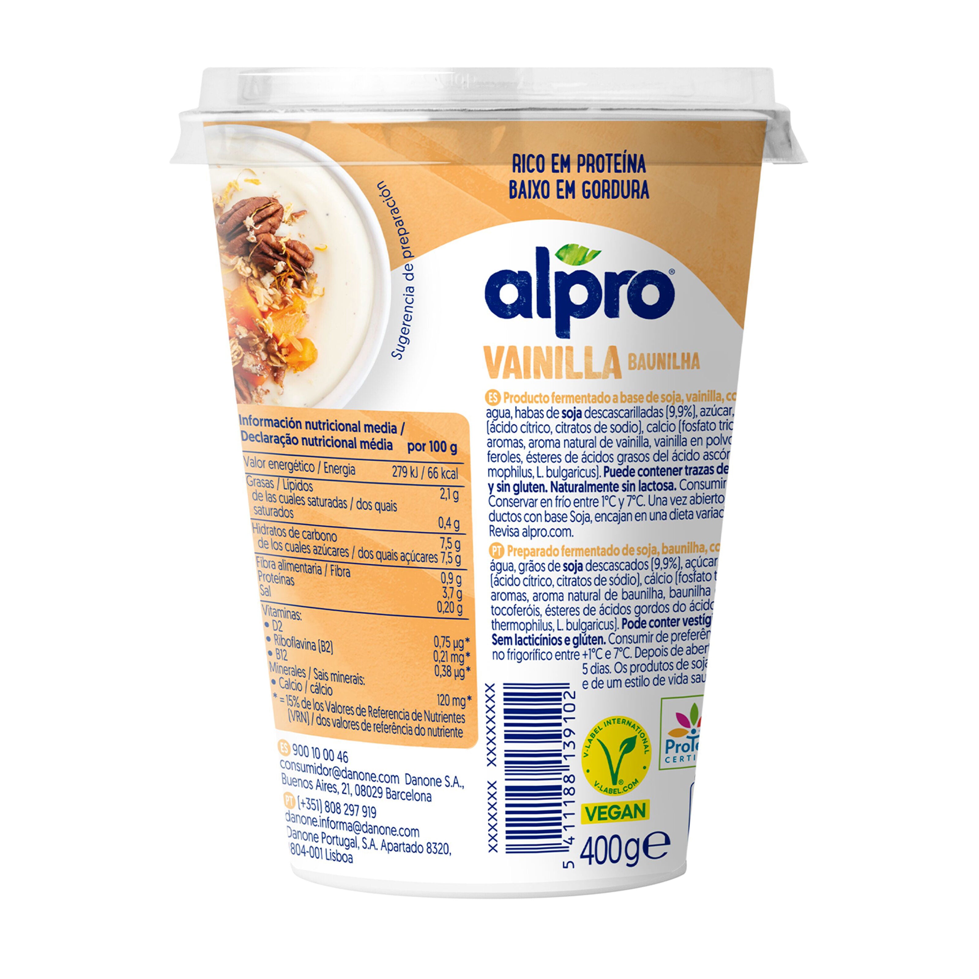 Postre soja vanilla Alpro 400g