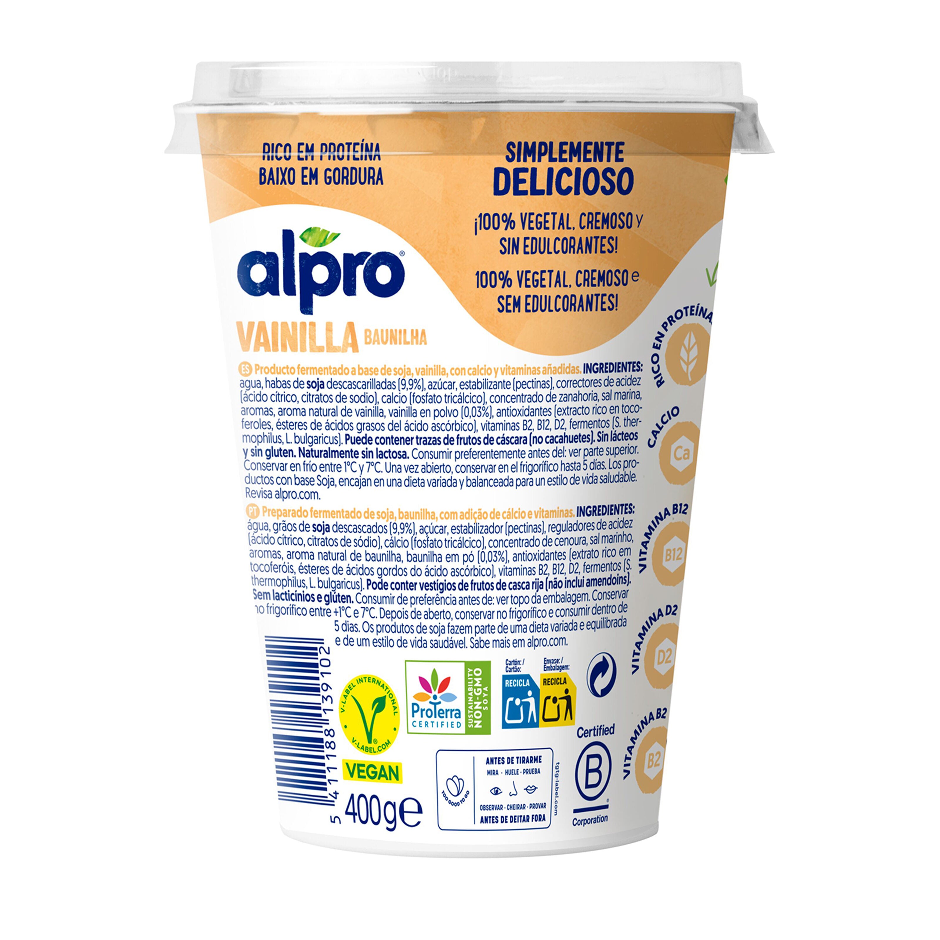 Postre soja vanilla Alpro 400g