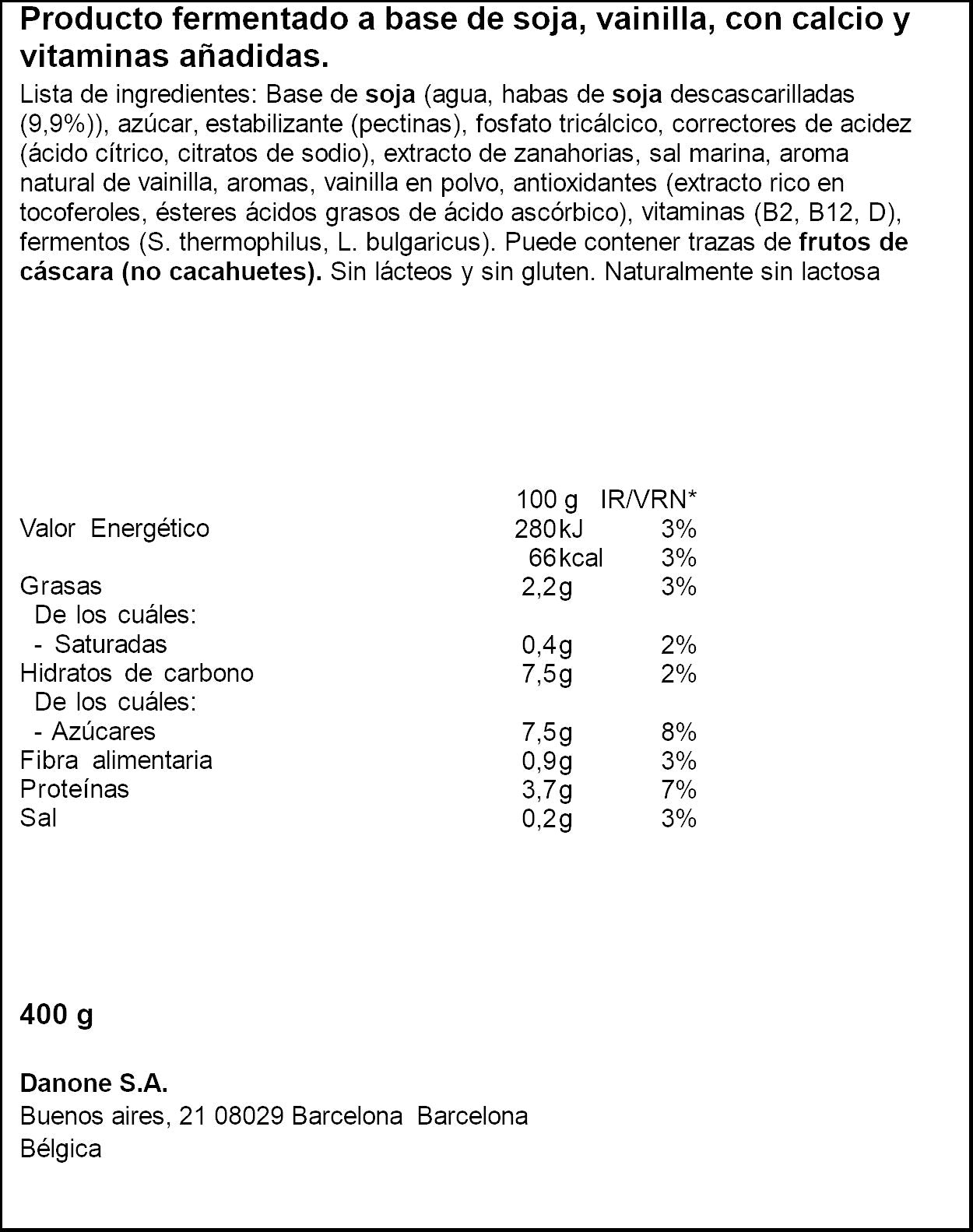 Postre soja vanilla Alpro 400g