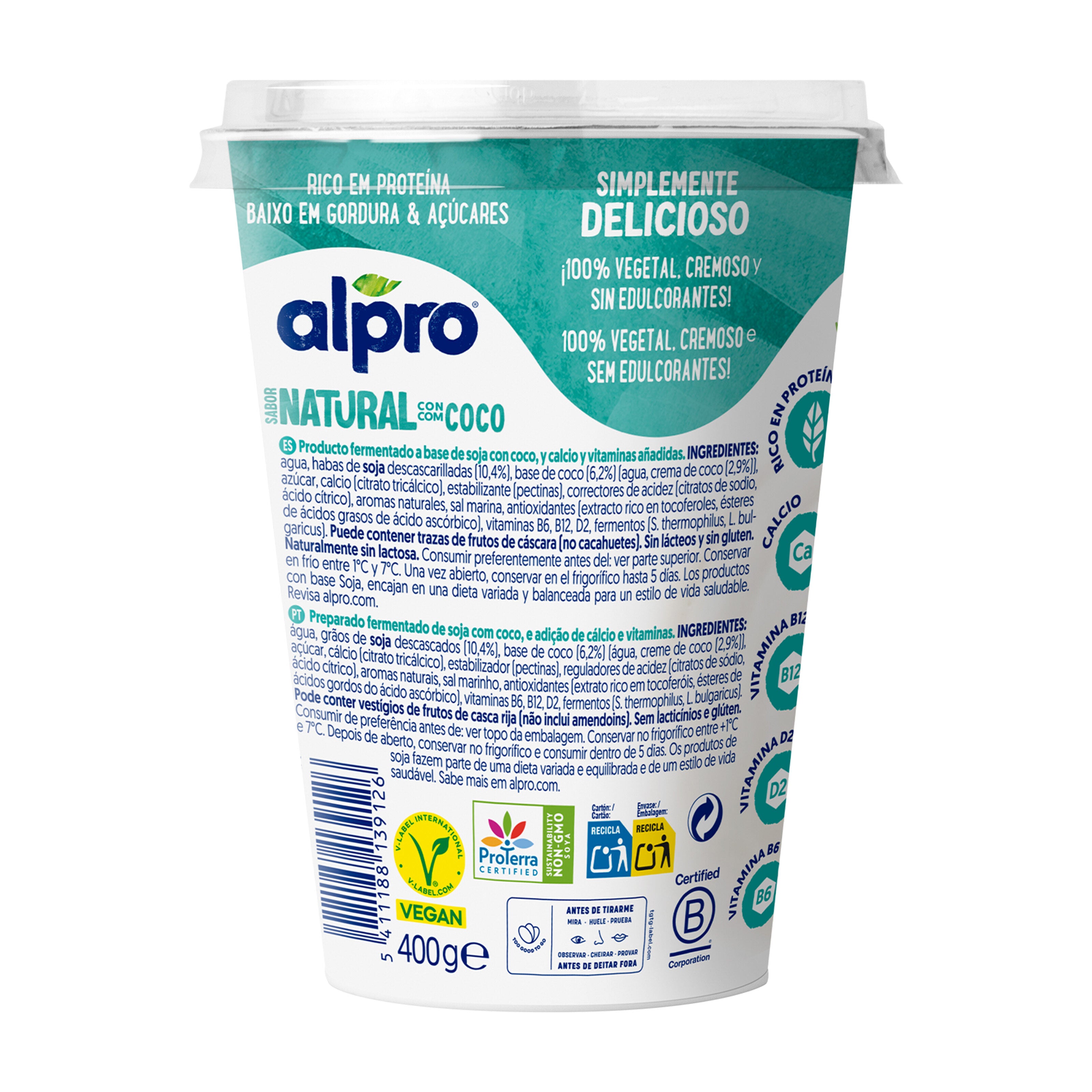 Postre vegetal soja coco Alpro 400g
