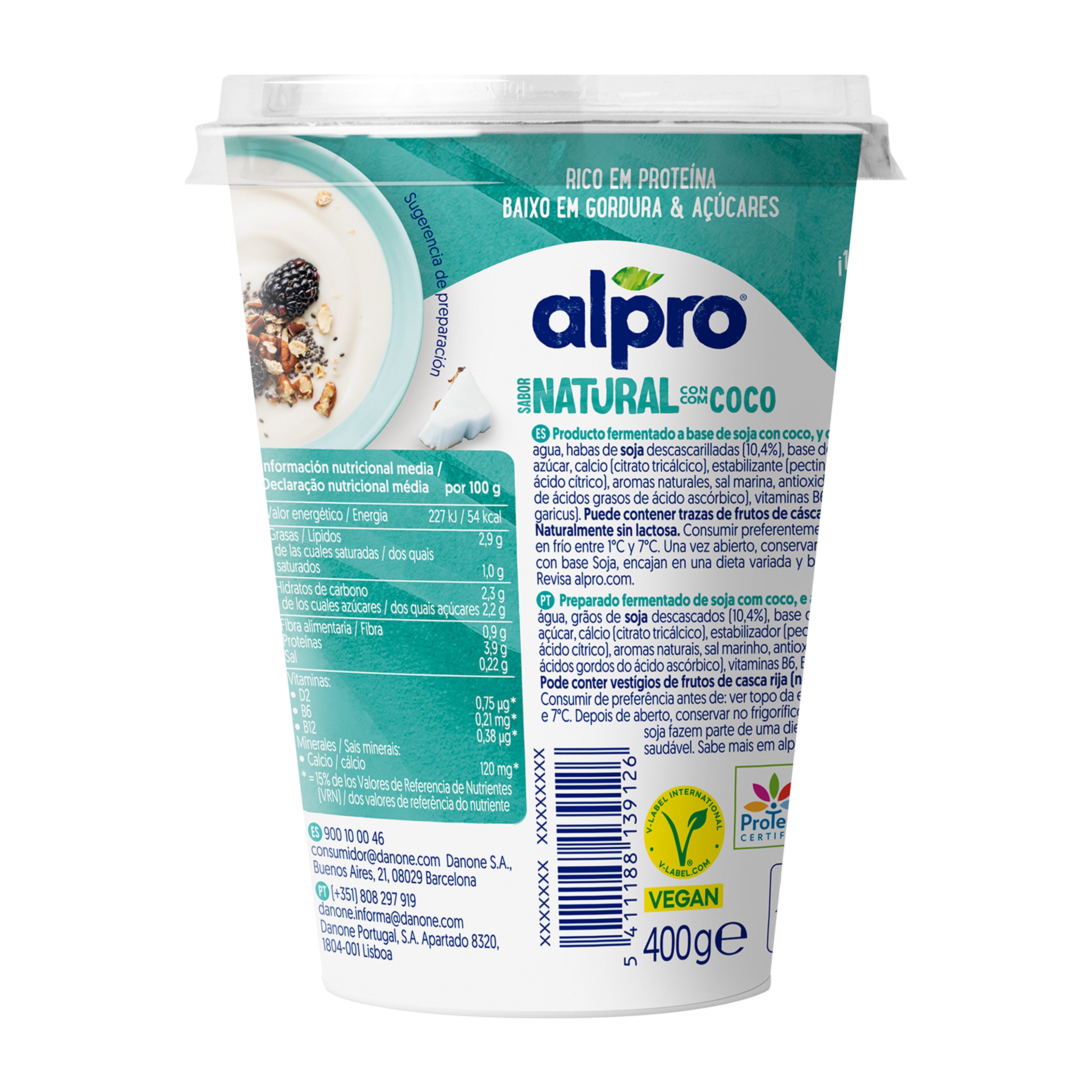 Postre vegetal soja coco Alpro 400g