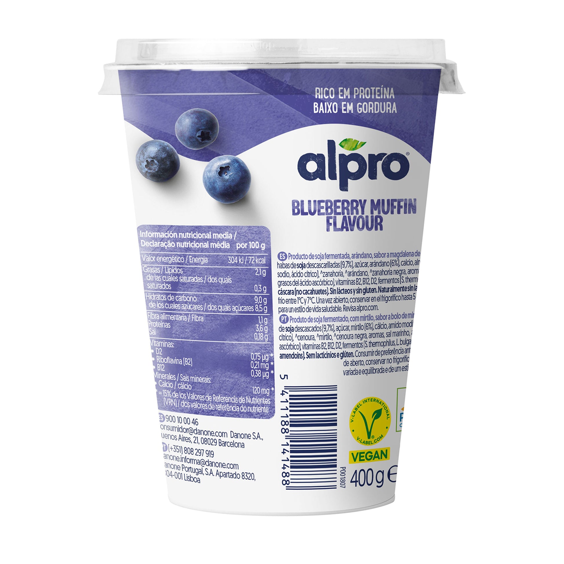 Yogur soja muffin arandanos Alpro 400g