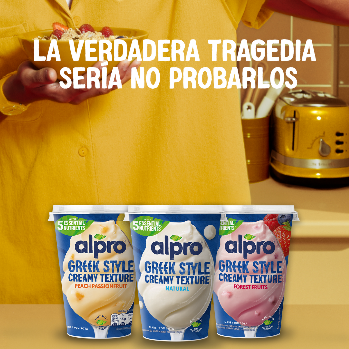 Yogur griego vegetal frutos rojos Alpro 400g