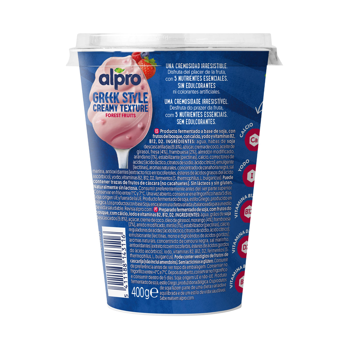 Yogur griego vegetal frutos rojos Alpro 400g
