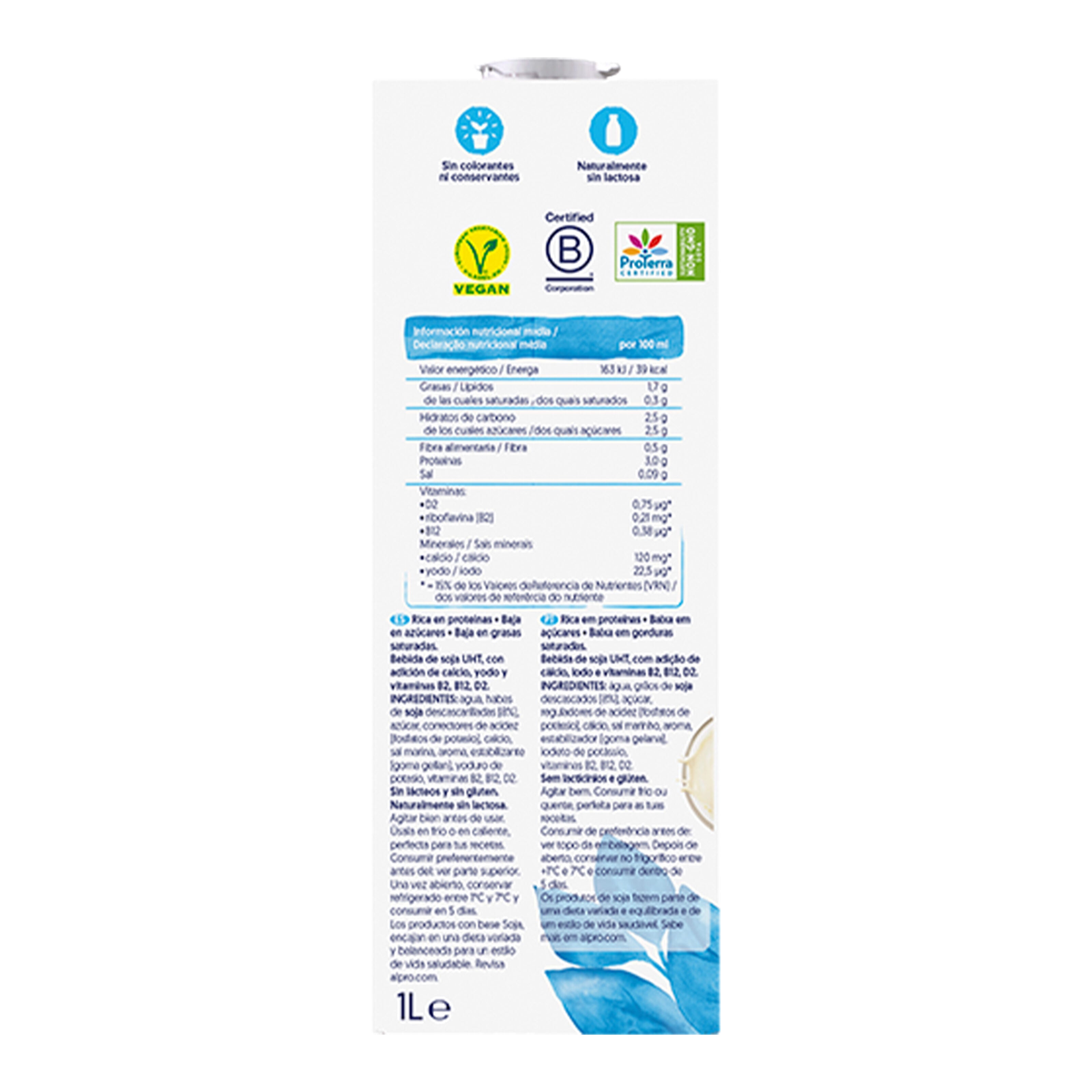 Bebida  vegetal soja calcio Alpro 1l