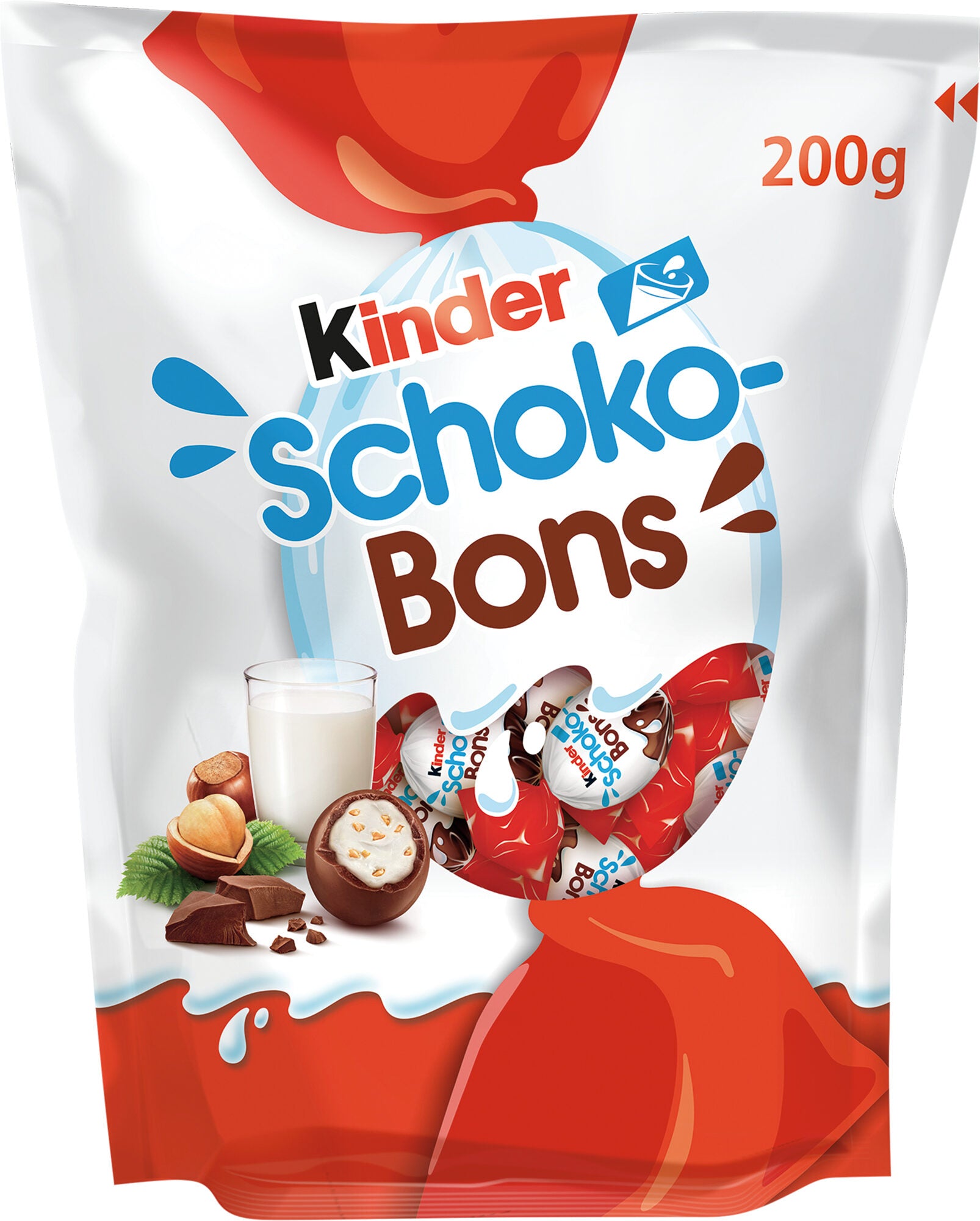 Bombón choco r/leche/avellan bol Kinder schokobons 200g