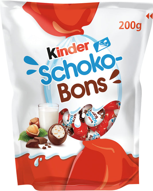 Bombón choco r/leche/avellan bol Kinder schokobons 200g La Despensa