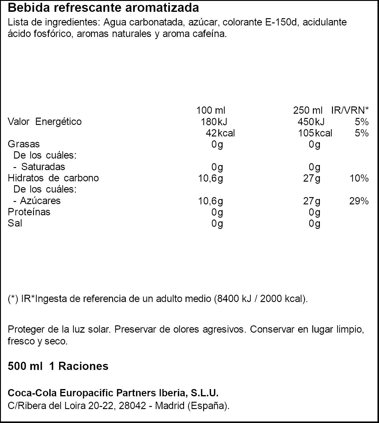 Refresco lata Coca cola 500ml