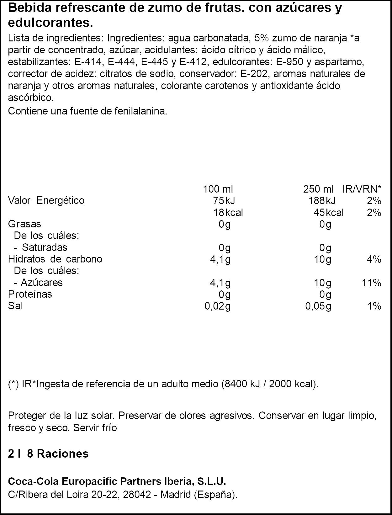 Refresco naranja Fanta 2l