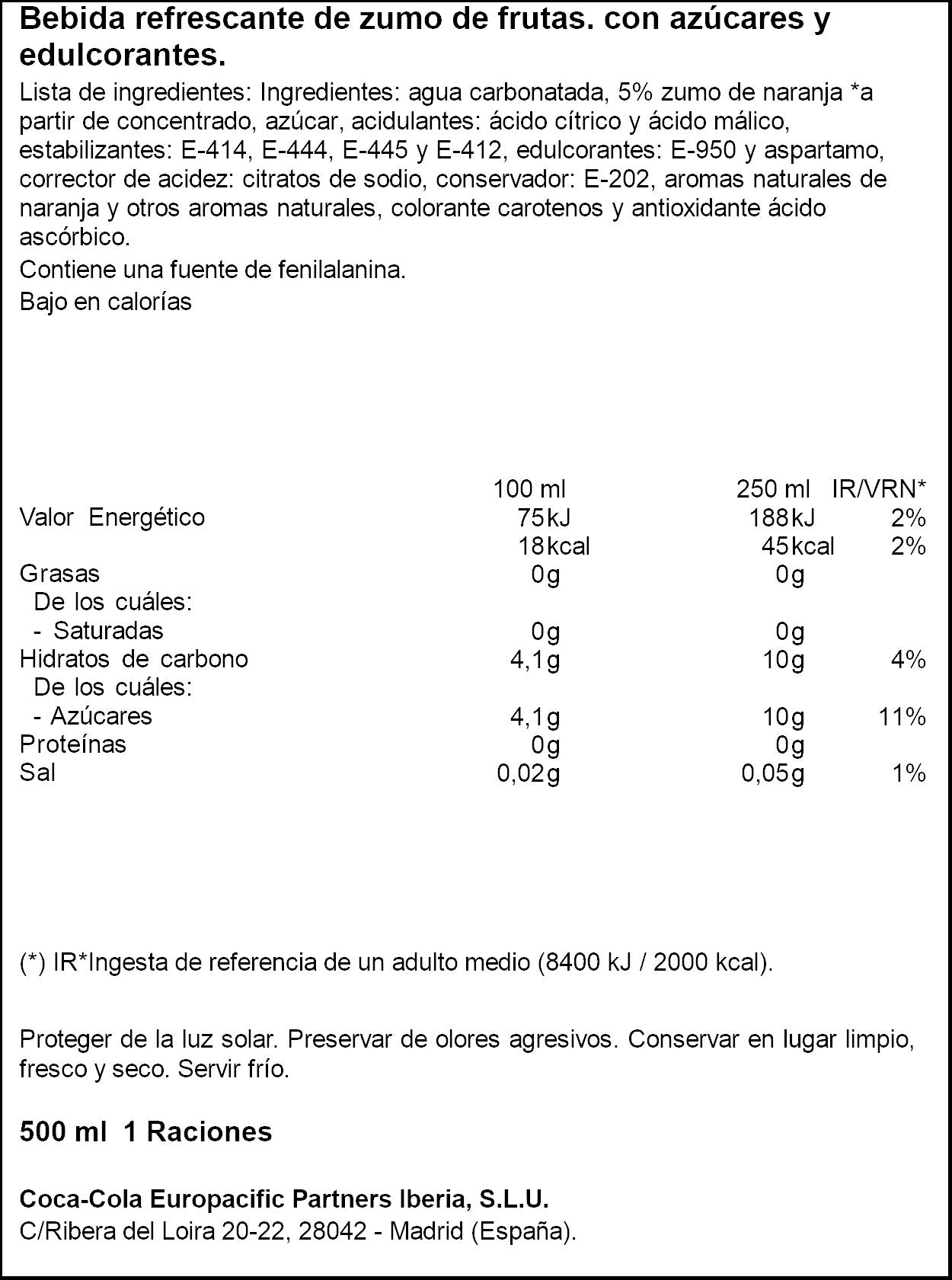 Refresco naranja lata Fanta 500ml