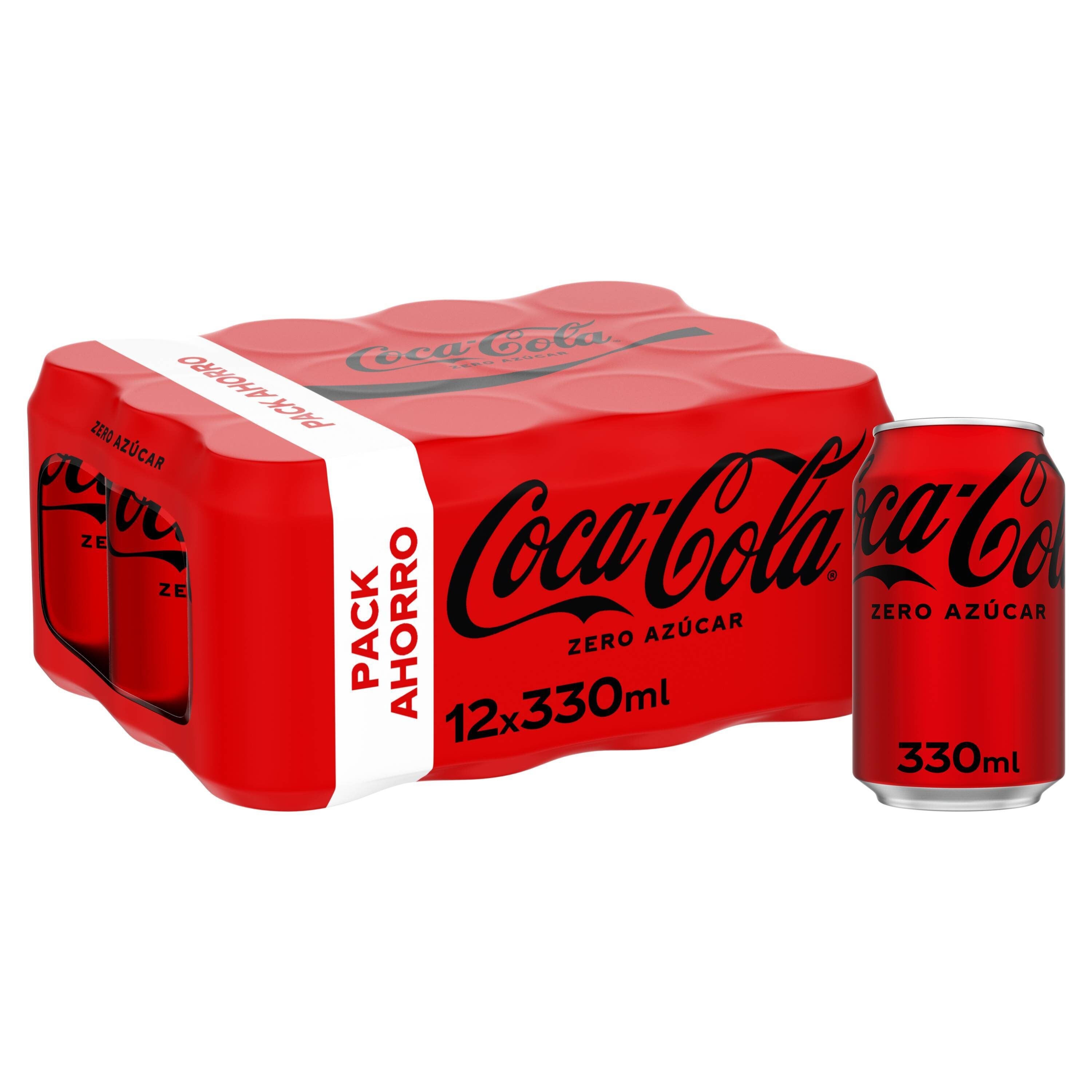 Refresco cola s/azúcar lata Coca cola zero p12 330ml/u