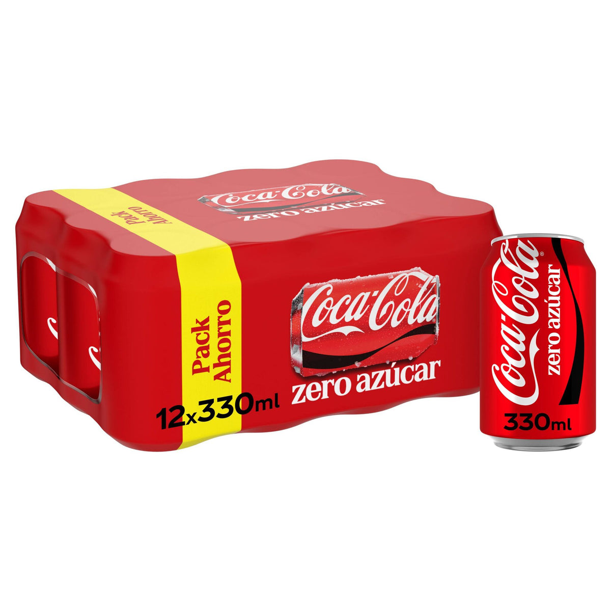 Refresco cola s/azúcar lata Coca cola zero p12 330ml/u