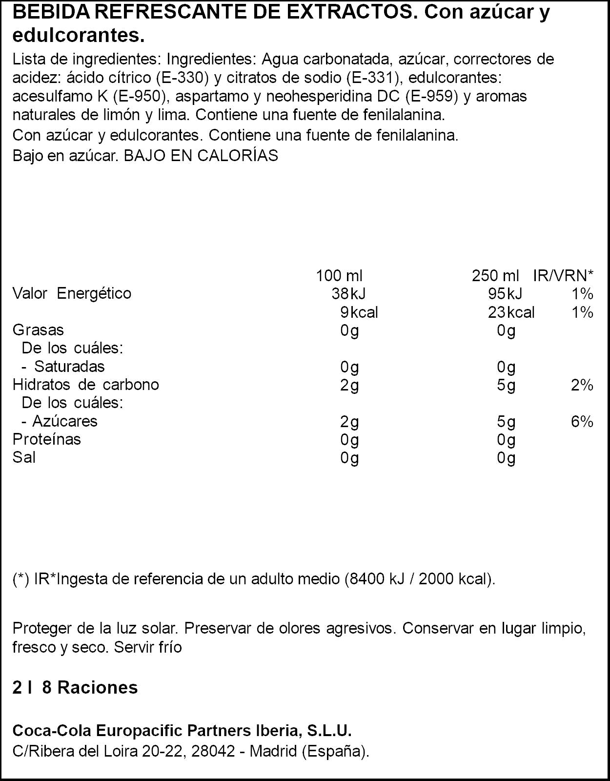 Refresco lima/limon Sprite 2l