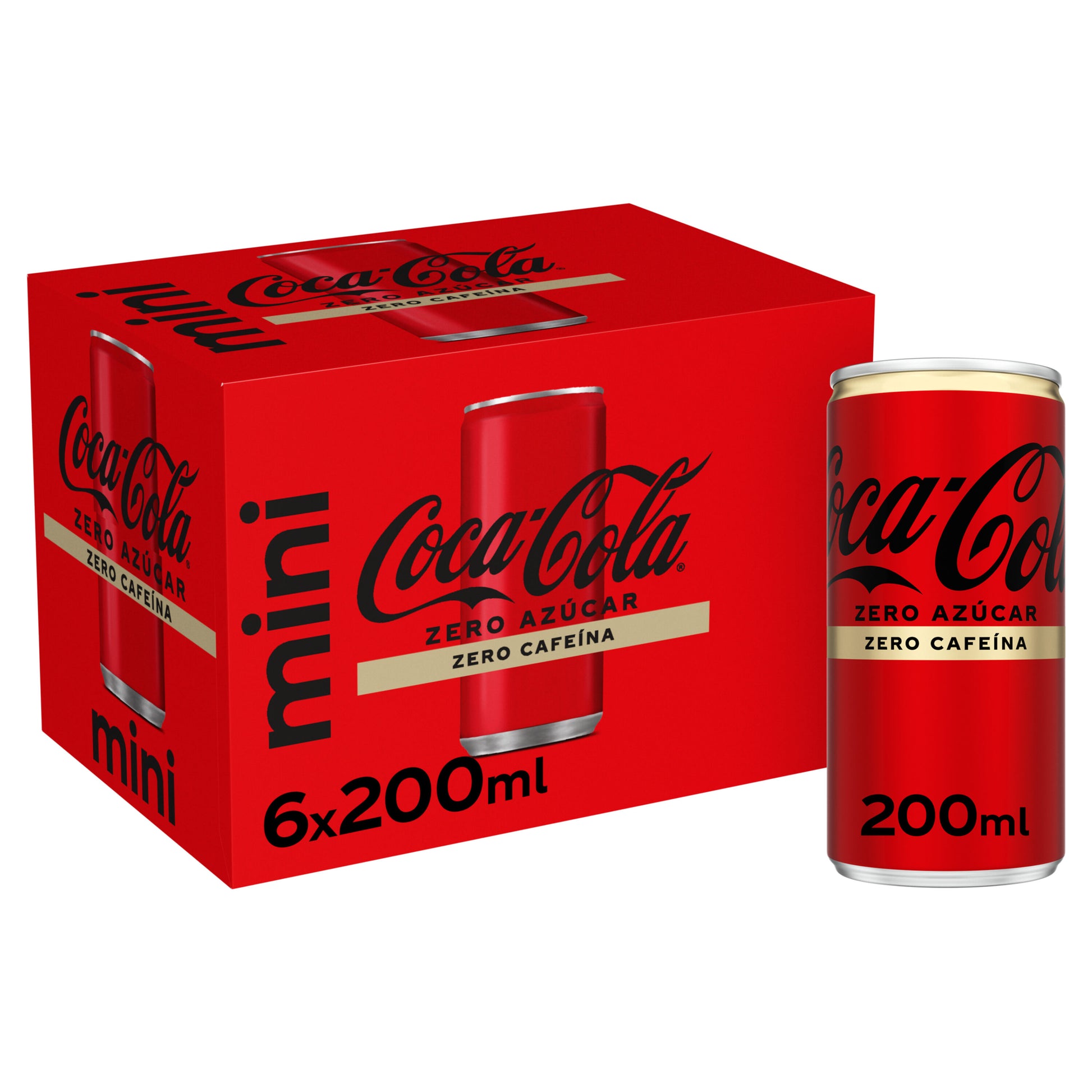 Refresco cola s/azúc  s/caf  mini lata Coca cola p6 200ml