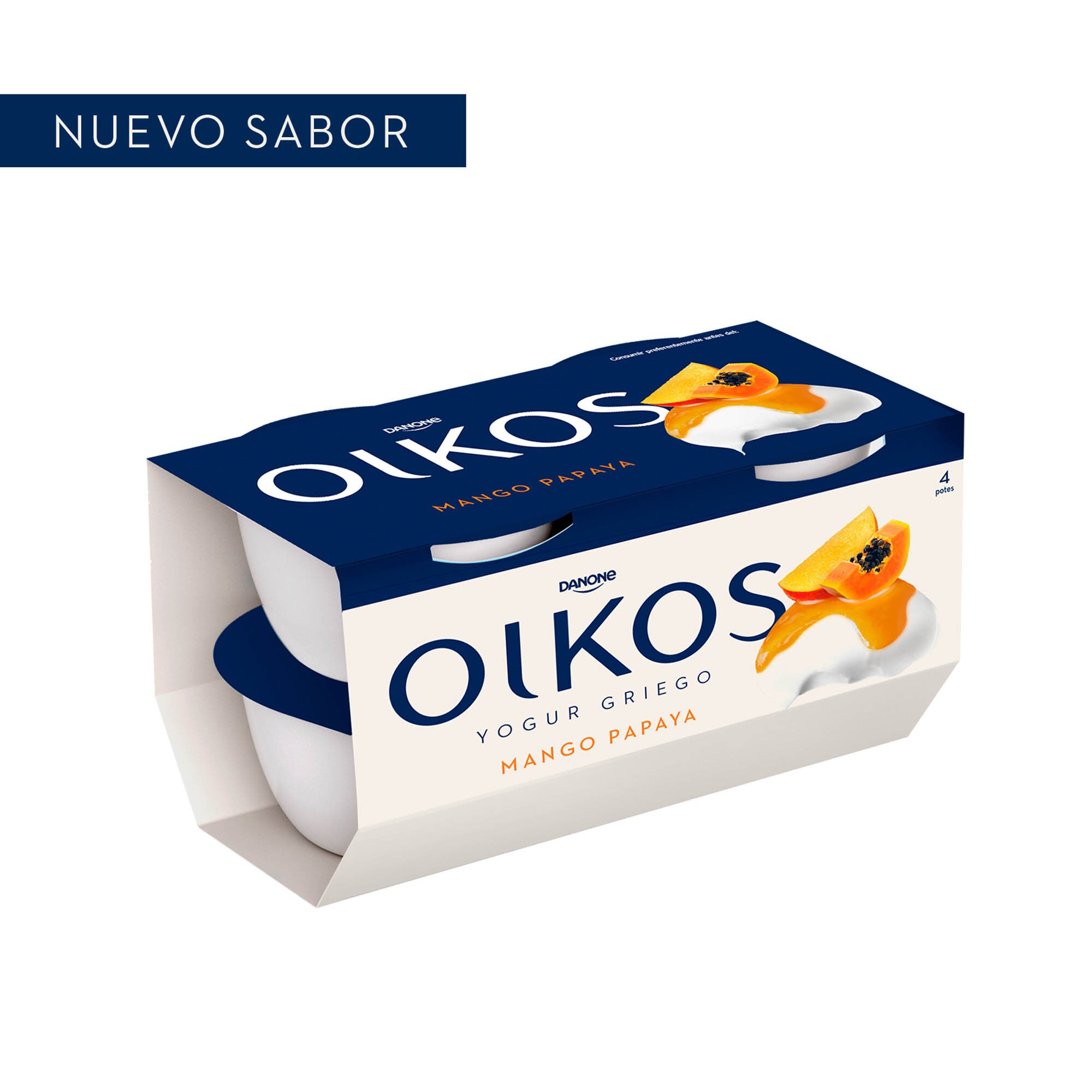 Yogur griego mango papaya oikos Danone p4 110g/u