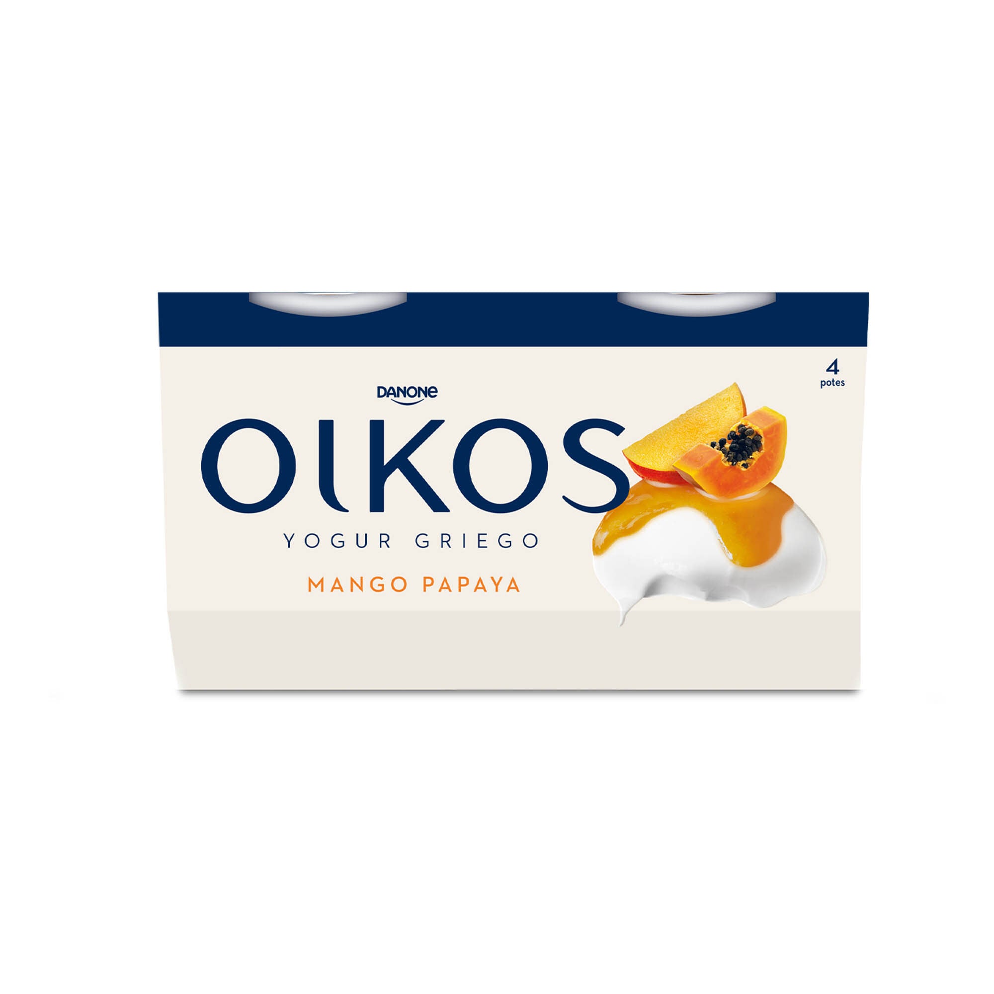 Yogur griego mango papaya oikos Danone p4 110g/u