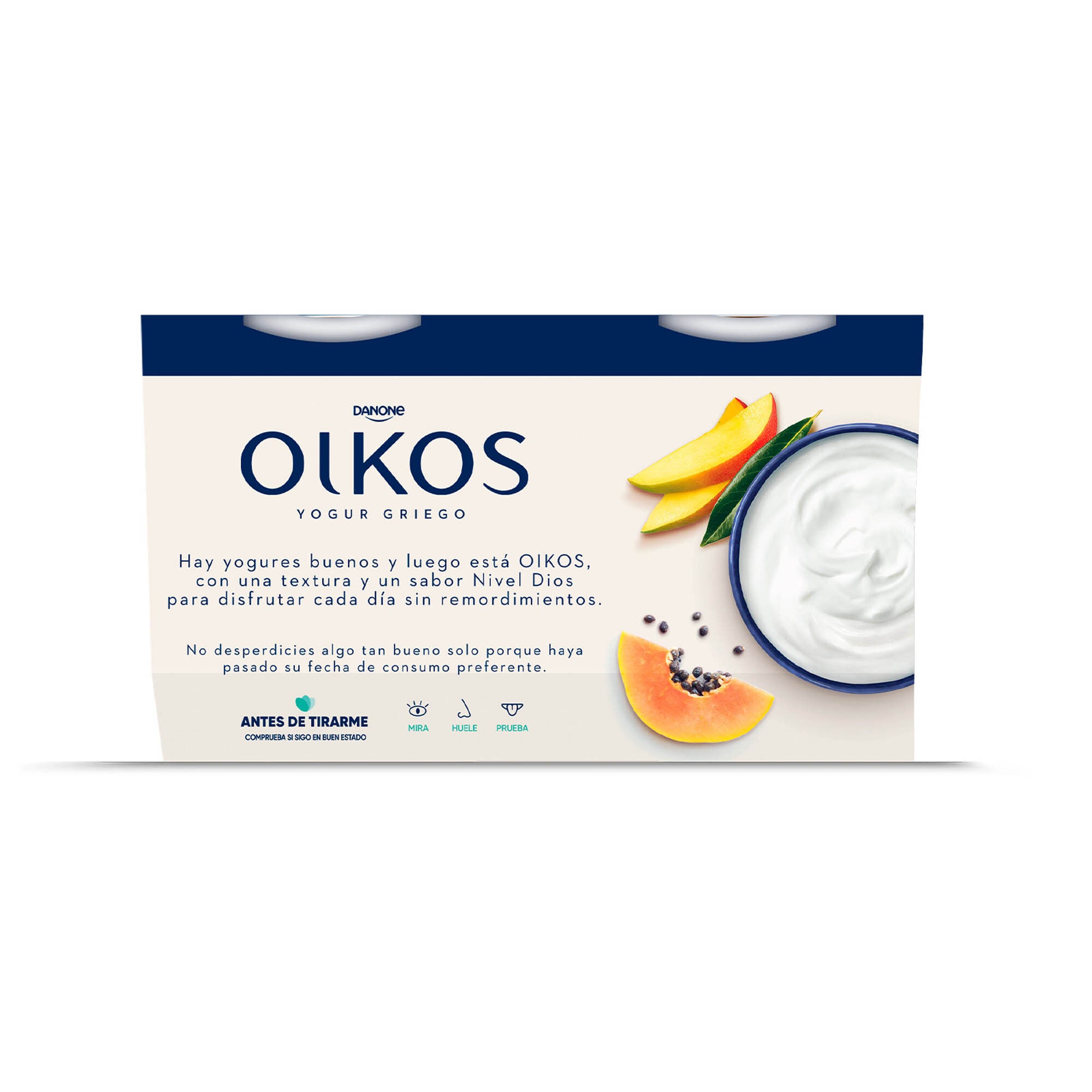 Yogur griego mango papaya oikos Danone p4 110g/u