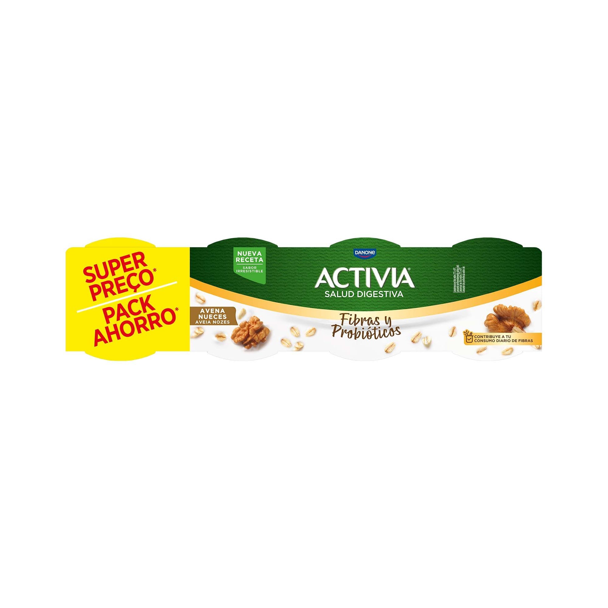 Yogur bifidus avena/nueces activia Danone p8 115g/u