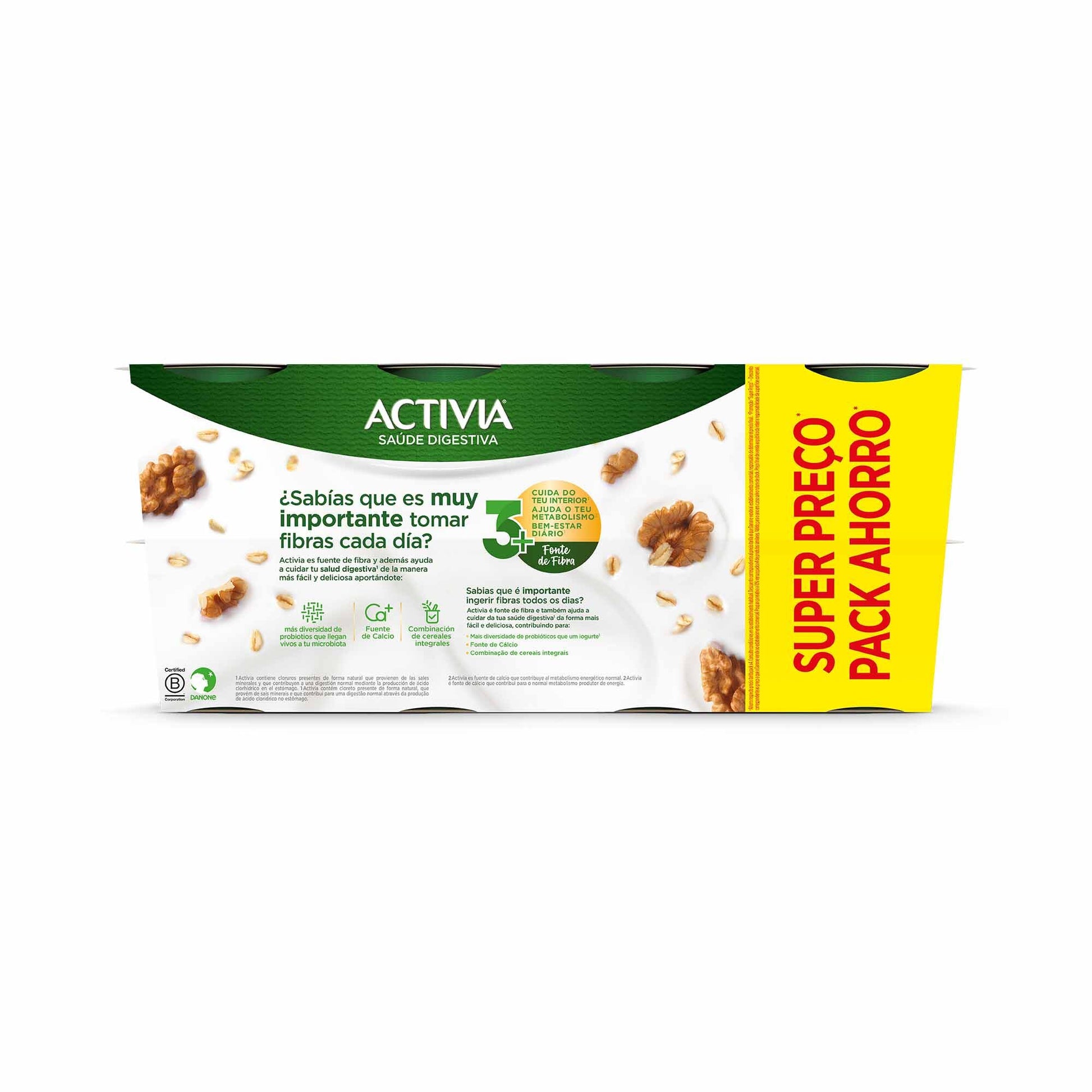 Yogur bifidus avena/nueces activia Danone p8 115g/u