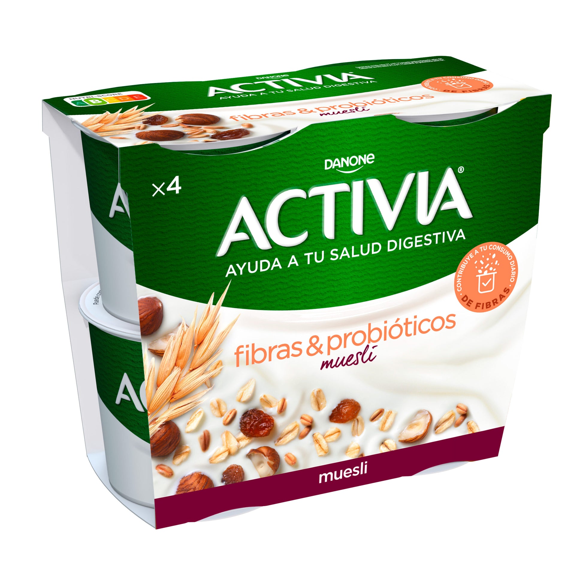 Yogur bifidus fibra muesli activia Danone p4 115g/u