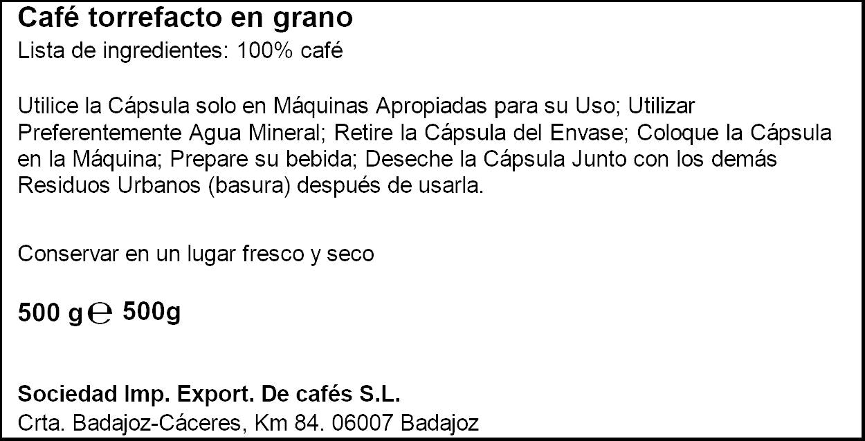 Café grano torrefacto Barco 500g
