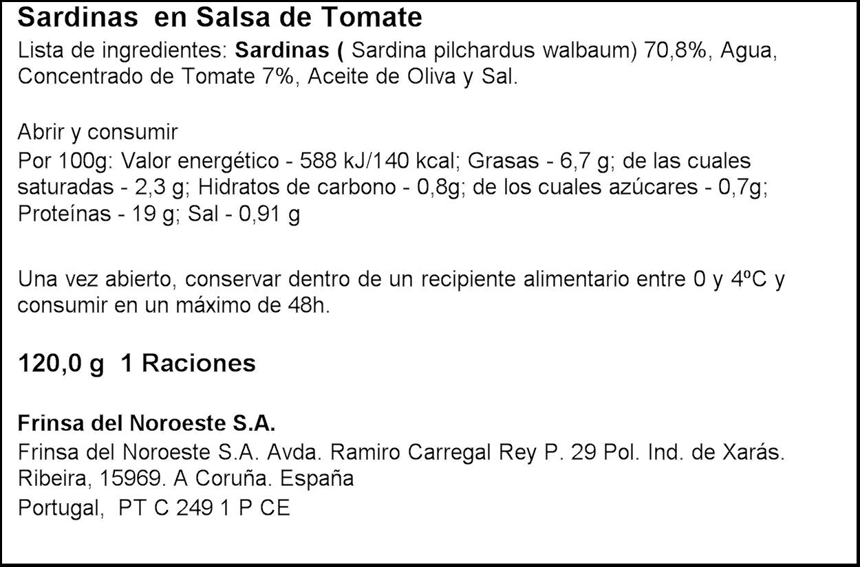 Sardina en tomate lata Minerva 85g escurr