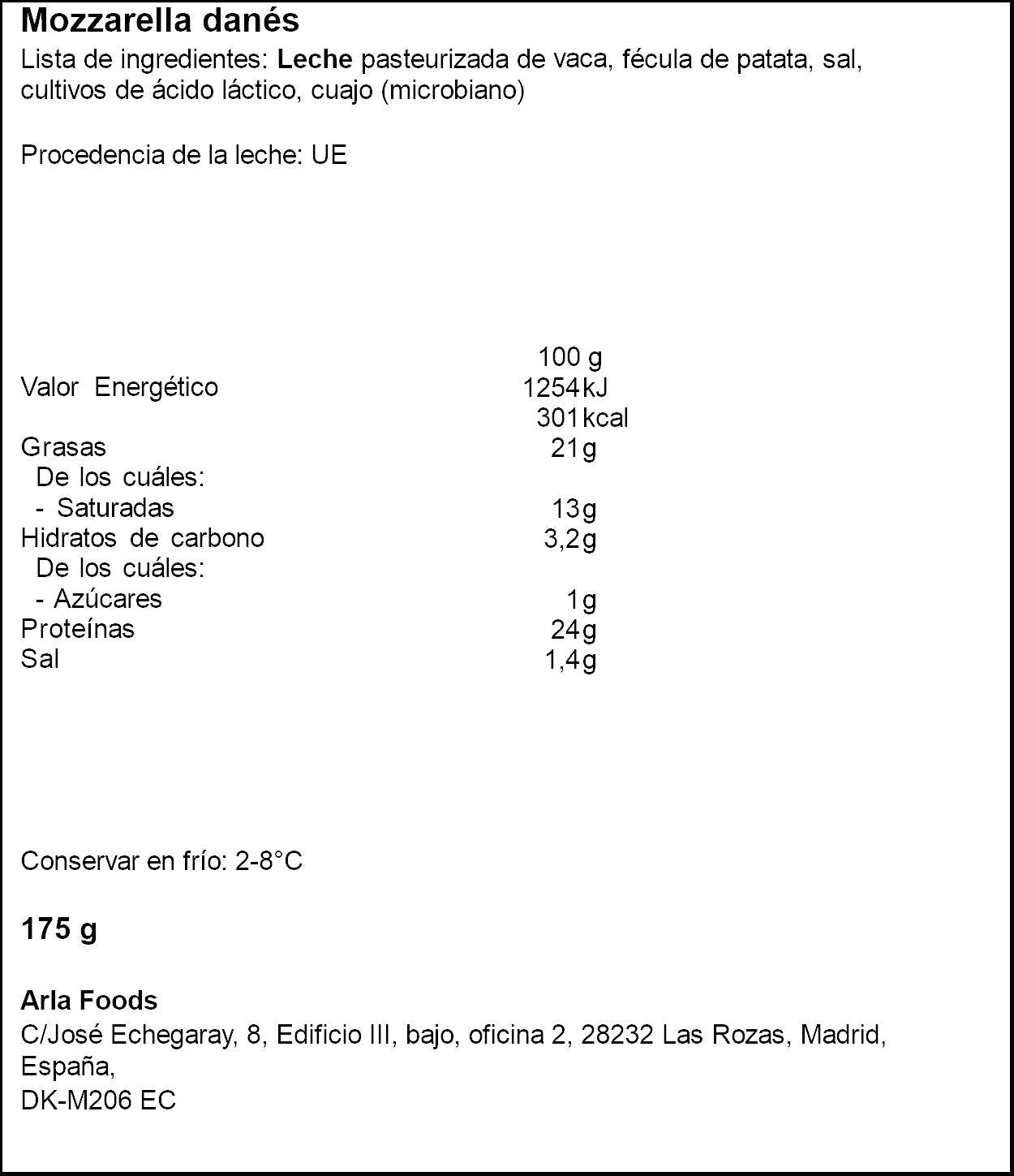 Queso mozarella rallado fino Arla 150g