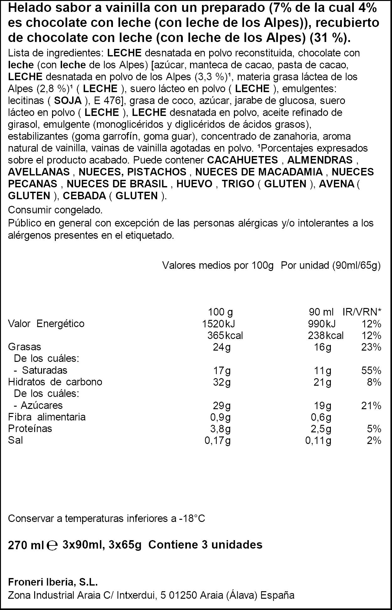 Bombon vainilla Milka p3 90ml/u