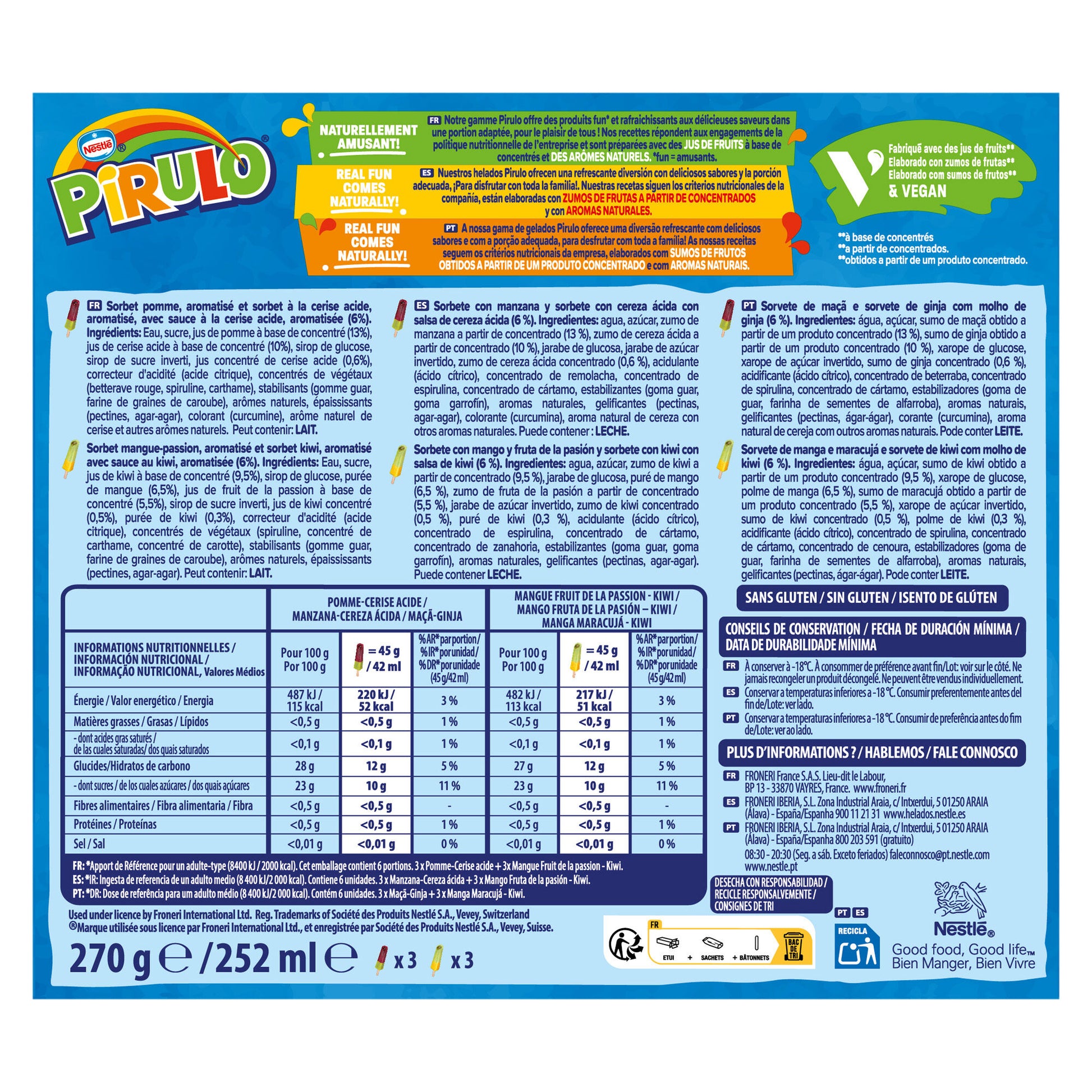 Pirulo fruit explosion Nestle p6x42ml