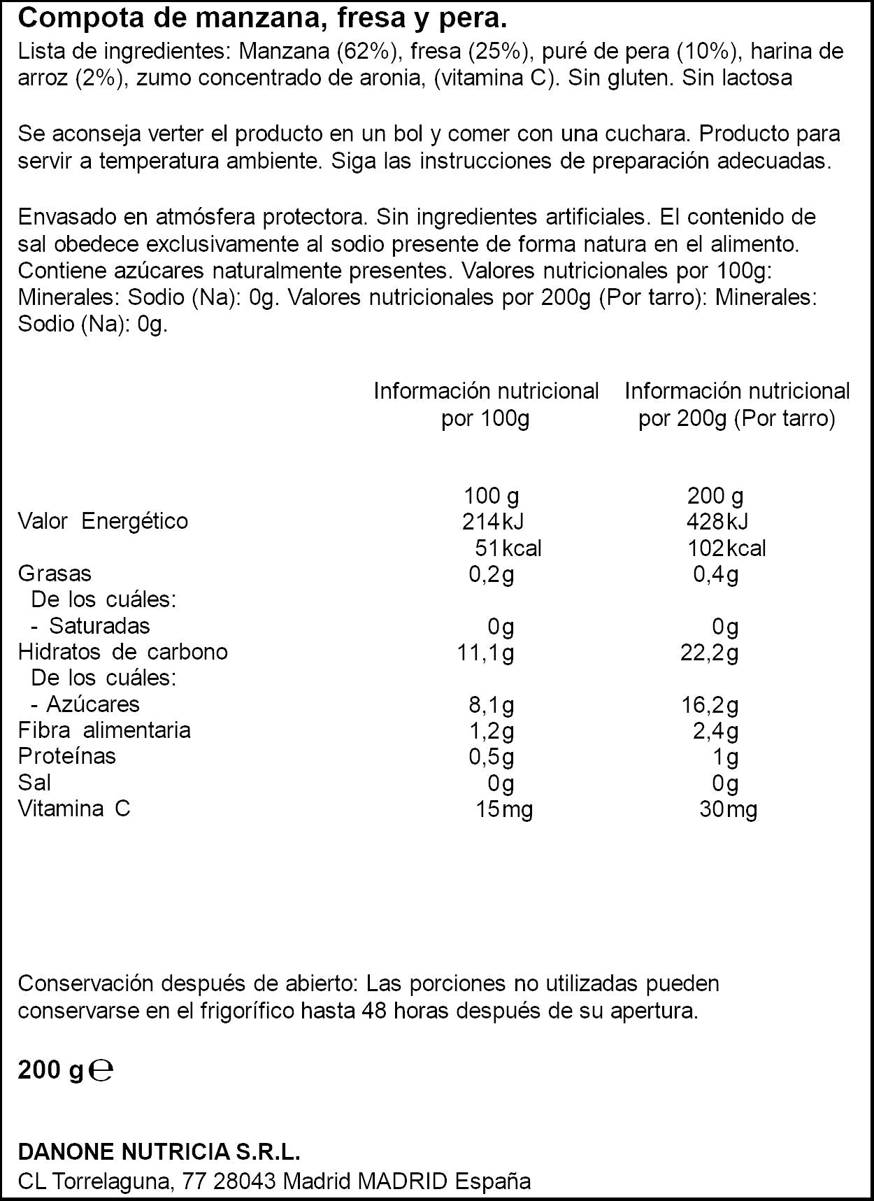 Compota fresa/manzana Blédina 200g