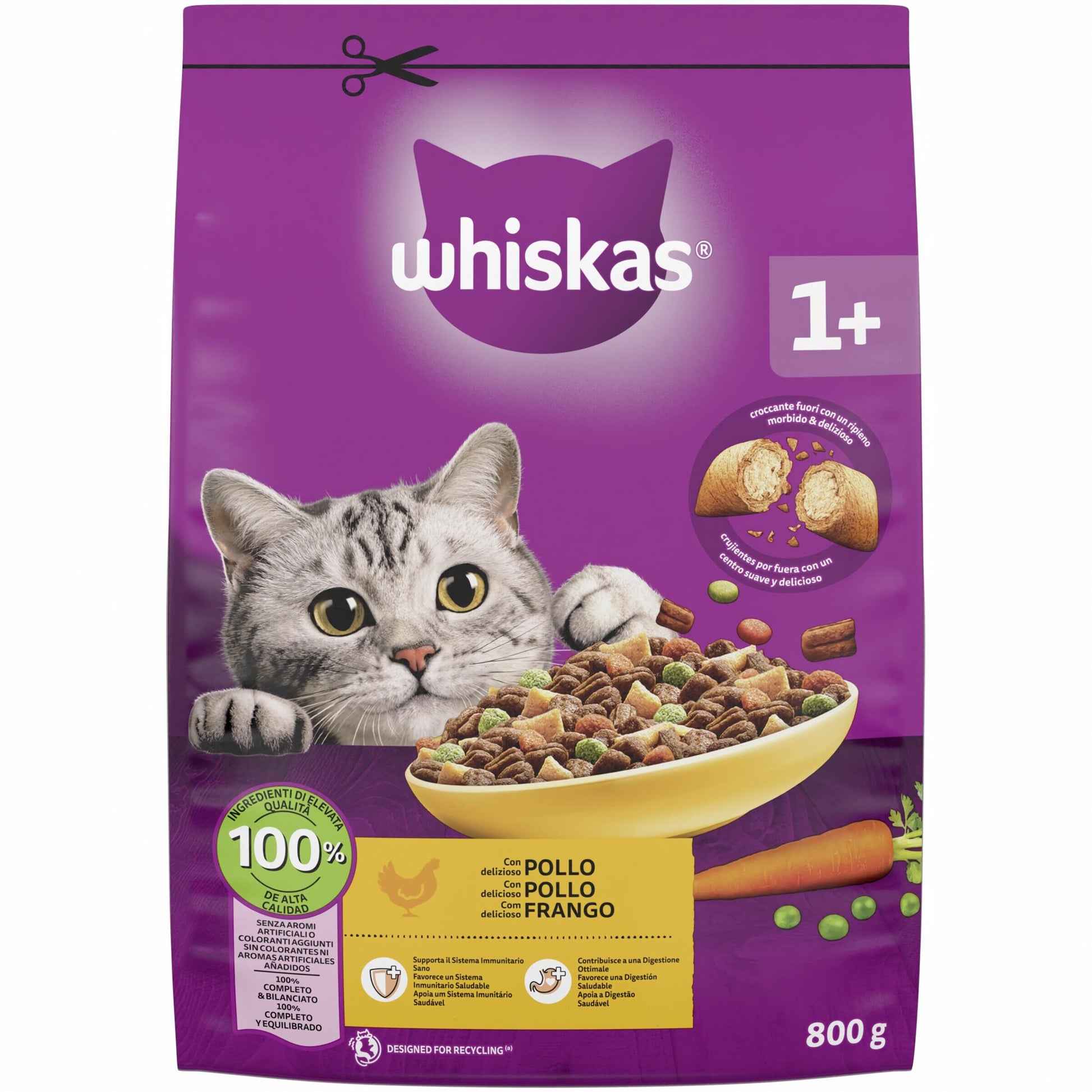 Comida seca gato pollo Whiskas 800g