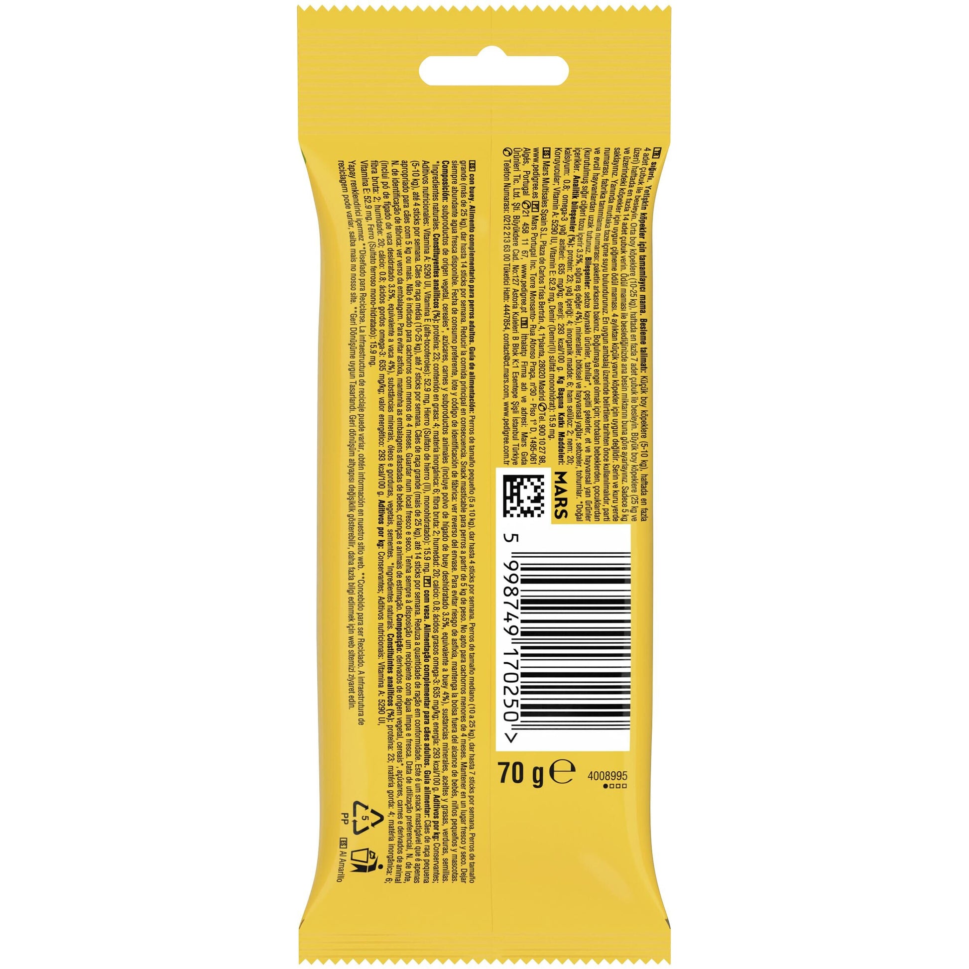 Snack perro buey tiras rodeo Pedigree 70g