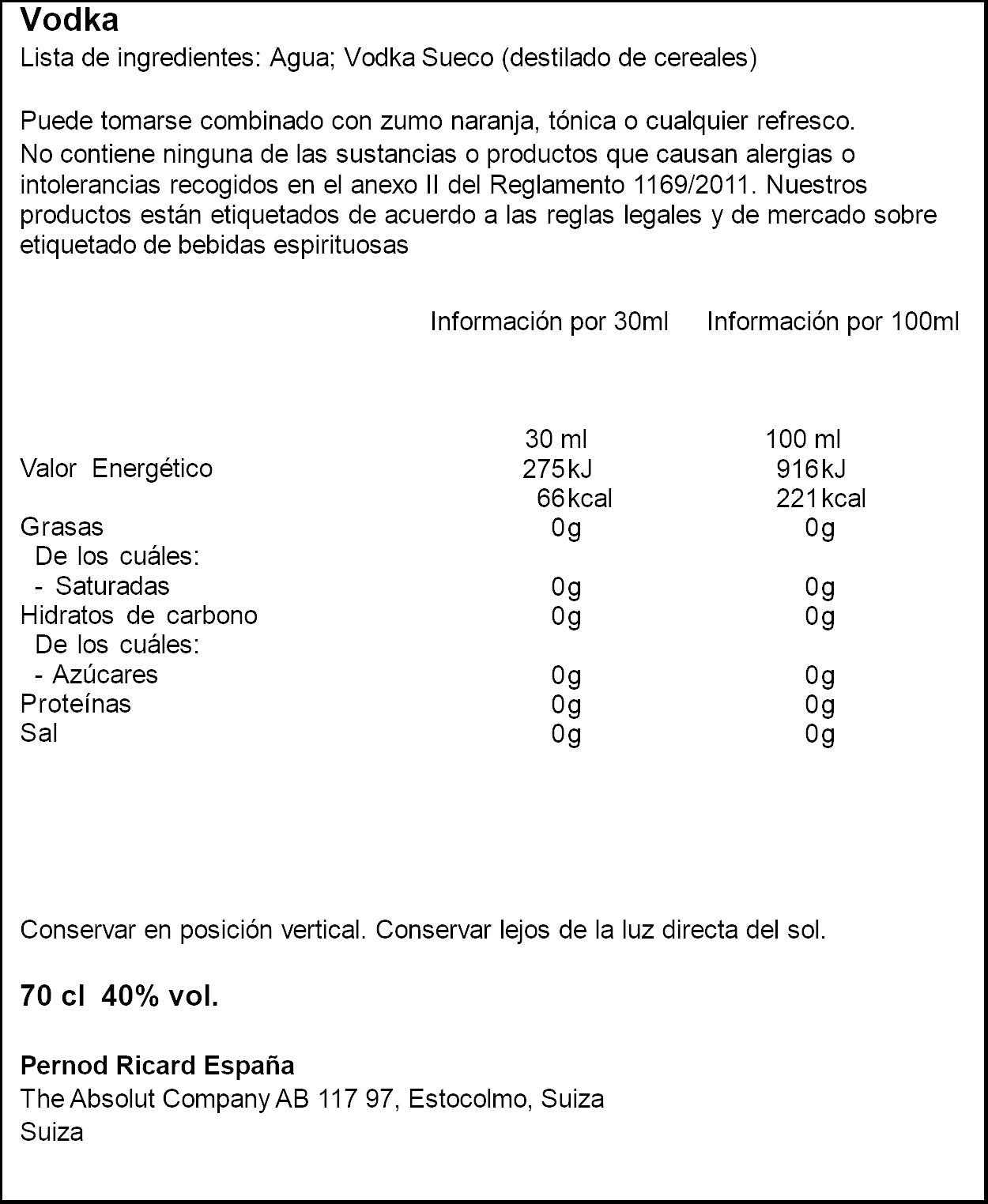 Vodka  Absolut 700ml