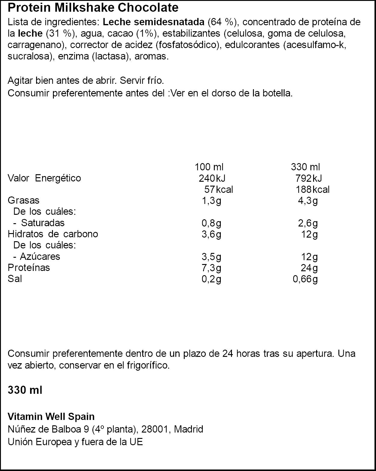 Batido proteinas chocolate s/az Barebells 330ml