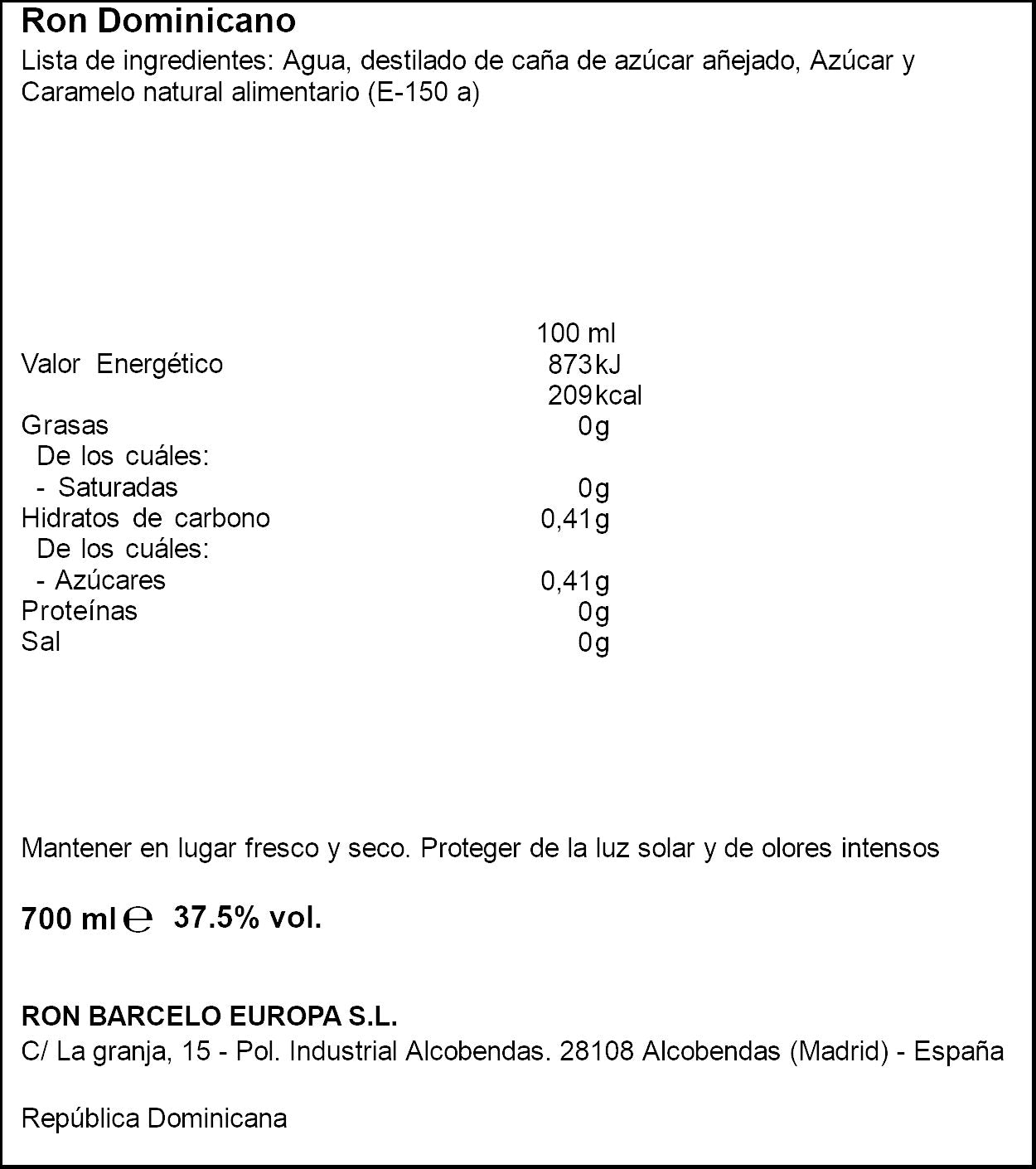 Ron  Barcelo 700ml